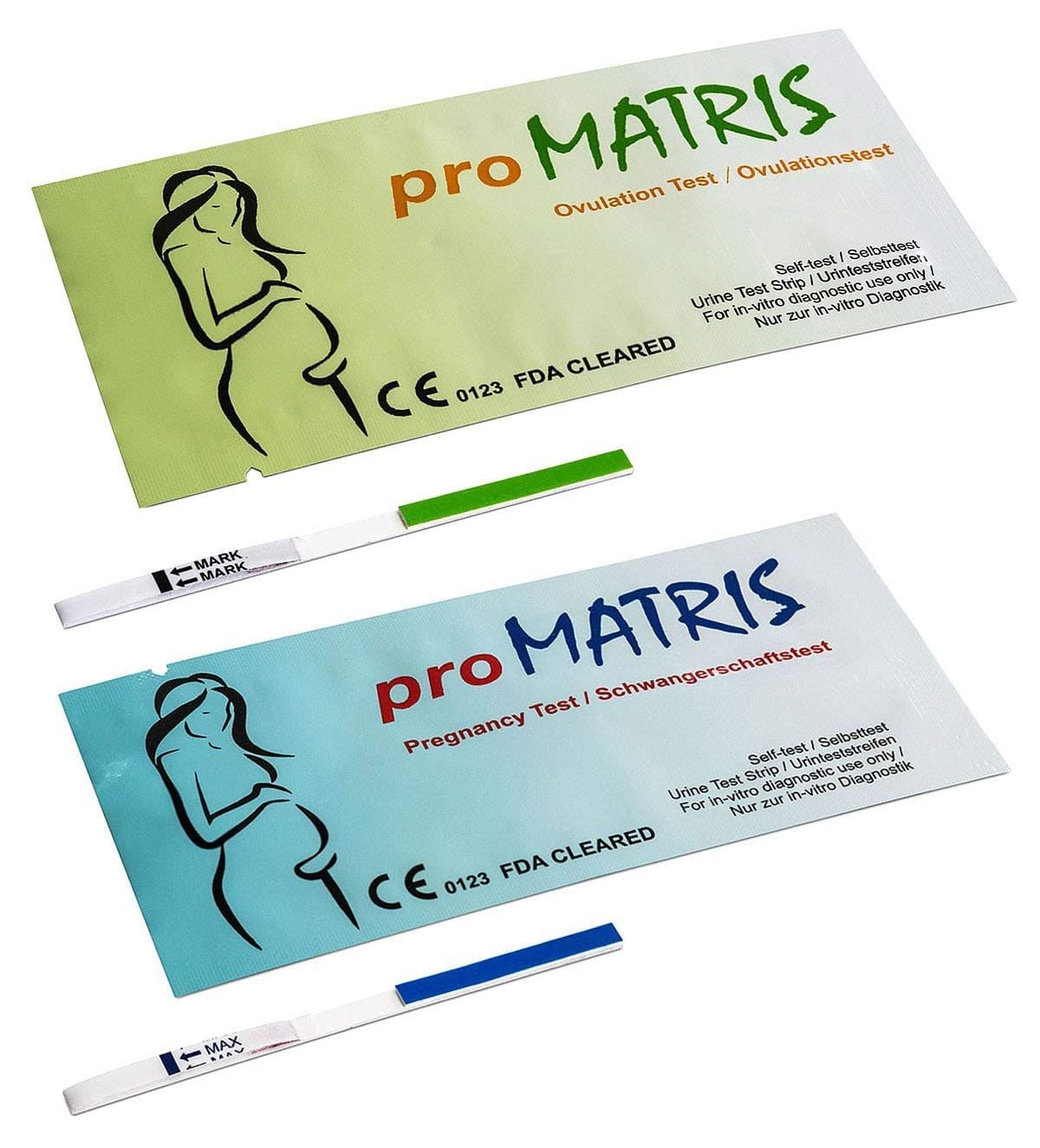 proMATRIS: 10 Ovulation + 5 Pregnancy Test Strips 10miu/ml