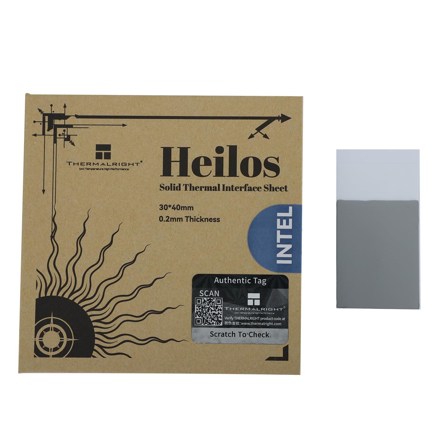 Heilos Solid Thermal Interface Sheet, Solid Thermal Conductive Silicone Grease Sheet for CPU/GPU, Conductivity 8.5W/mk, Desktop/Laptops General Purpose,for Intel (30×40×0.2mm)
