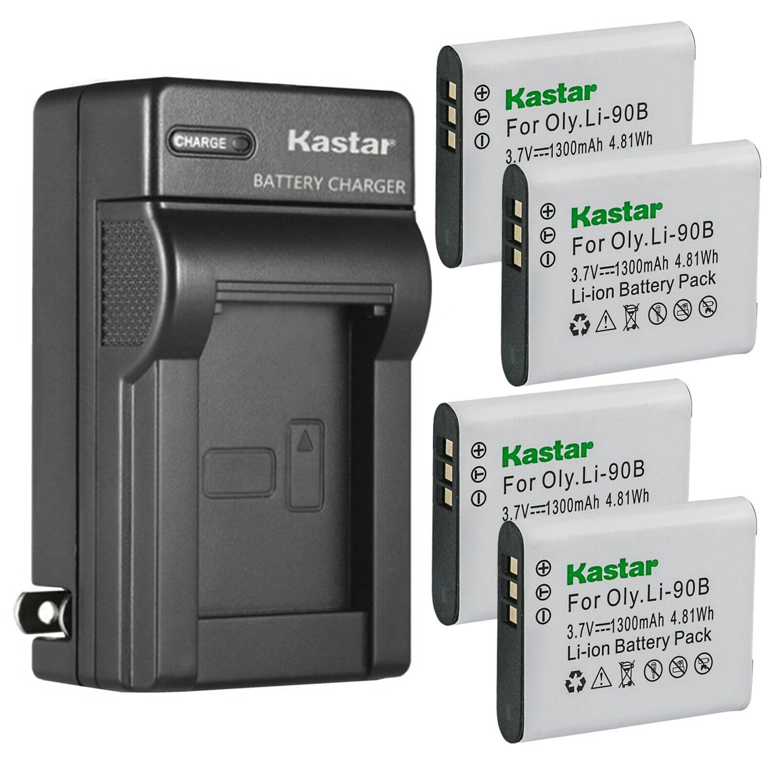 Kastar 4-Pack DB-110 Battery and AC Wall Charger Replacement for Ricoh Theta V 360 Spherical Camera, Ricoh Theta Z1 360 Spherical Camera, PEN1067, 910830, Ricoh Theta X 360 Spherical Camera