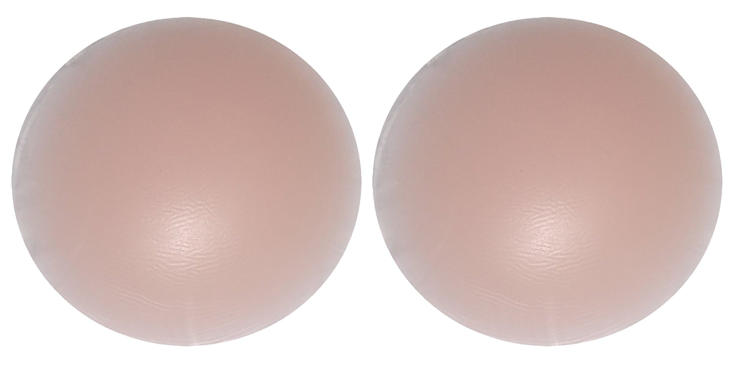 SHOPPY Villa Women’s Reusable Thin Silicone Nipple Cover Pasties | Skin-Friendly Self-Adhesive Nipple Pads for Invisible Coverage | Free Size, Beige