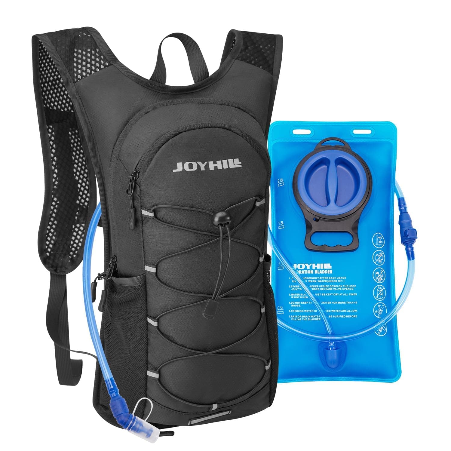 JOYHILLTPU Hydration Bladder,1.5L 2L 3L Water Bladder for Hiking Backpack BPA Free Leak Proof Hydration Pack for Camping Running Biking Hiking