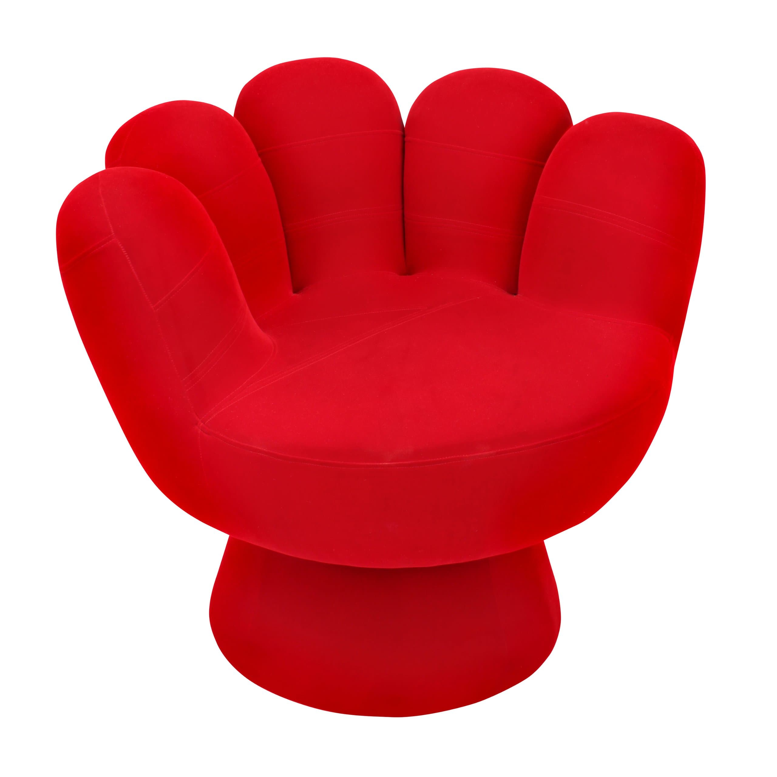 Lumisource Micro Velvet Mitt Chair, Red
