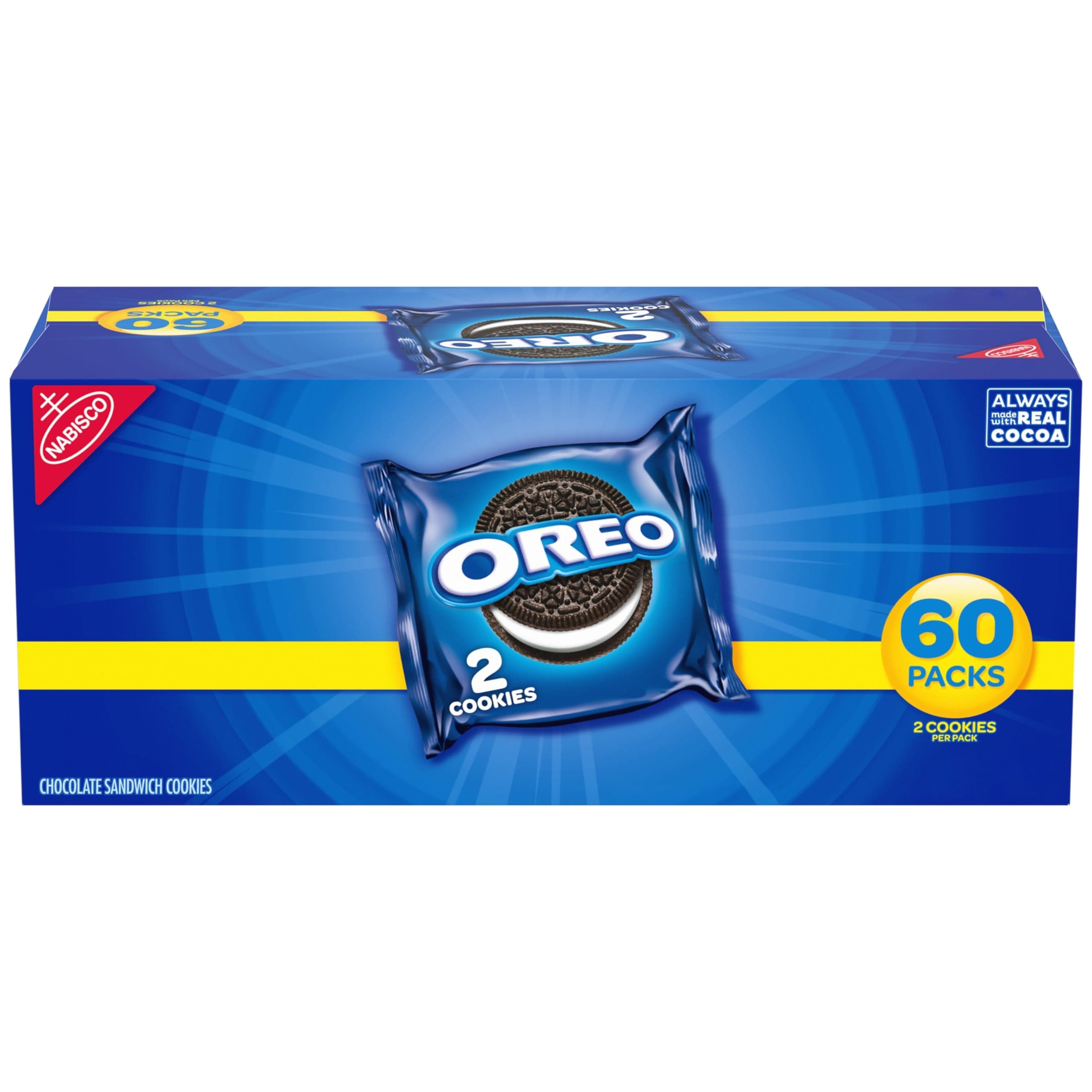 OREO Chocolate Sandwich Cookies, 60 Snack Packs (2 Cookies Per Pack)