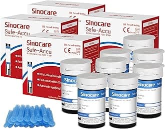 Sinocare Blood Glucose Test Strips x 200 Only for Safe Accu Blood Glucometer