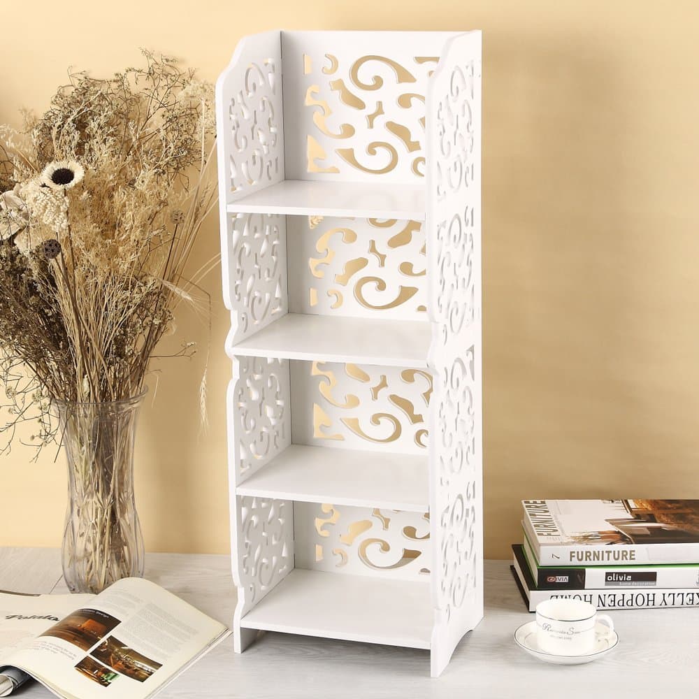 HEVIANSY 30 x 80 cm Wooden Bookcase - White