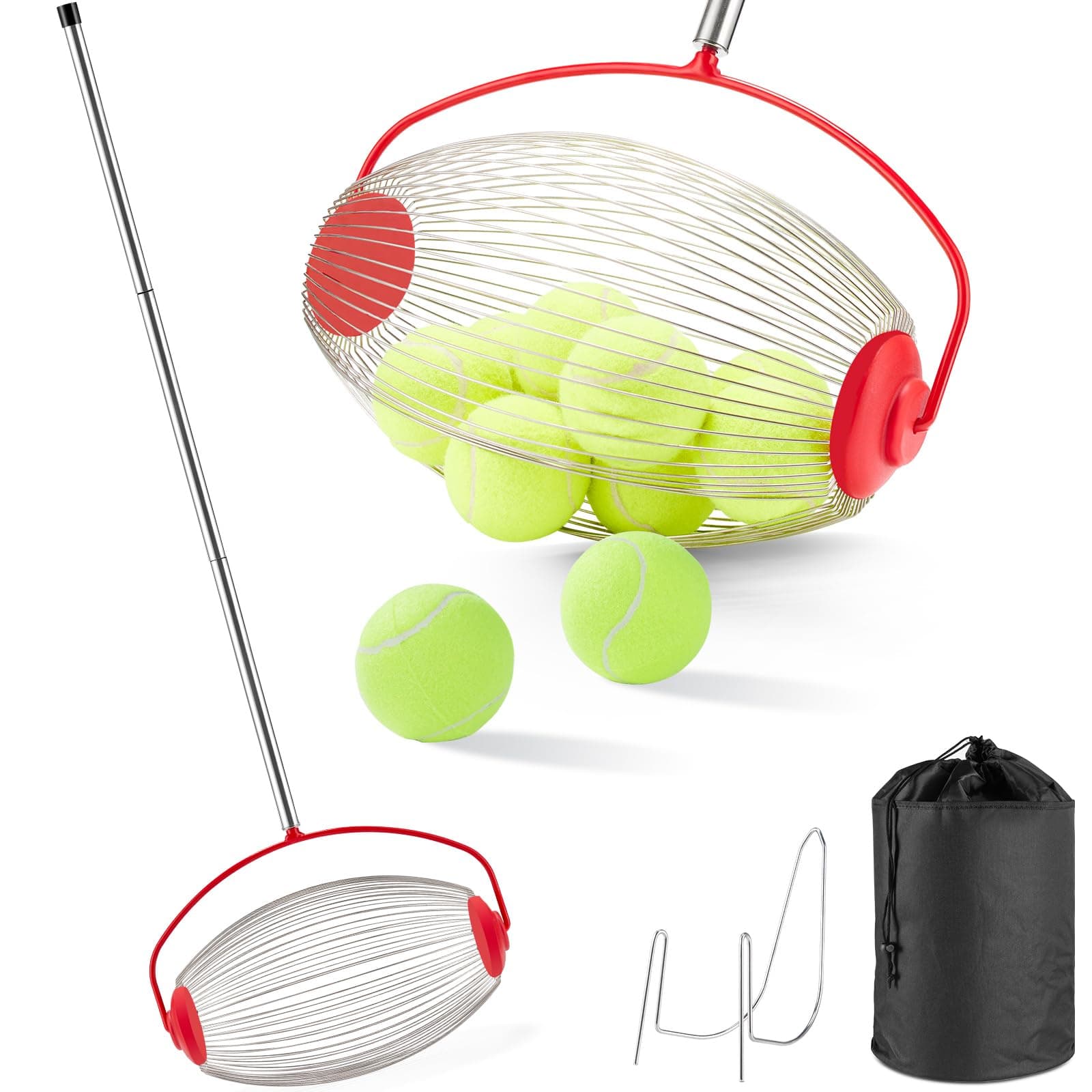 Yangbaga Tennis Balls Pickup Ball Retriever Adjustable Tennis Ball Roller Collector for Table Tennis Training Accessories