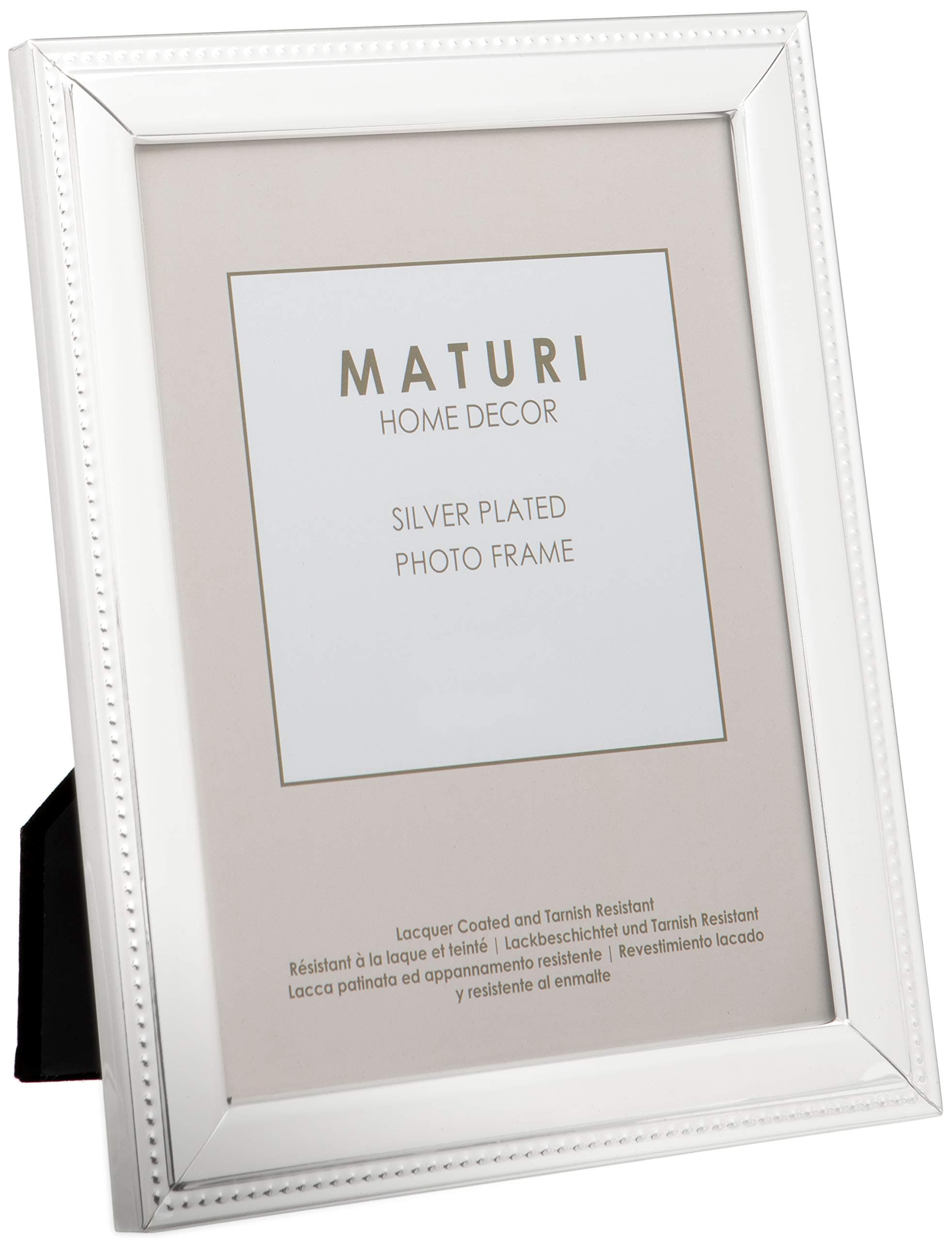 Maturi Silver Plated Photo Frame - Bead Edge Finish, 4 x 6-inch (10 x 15cm)