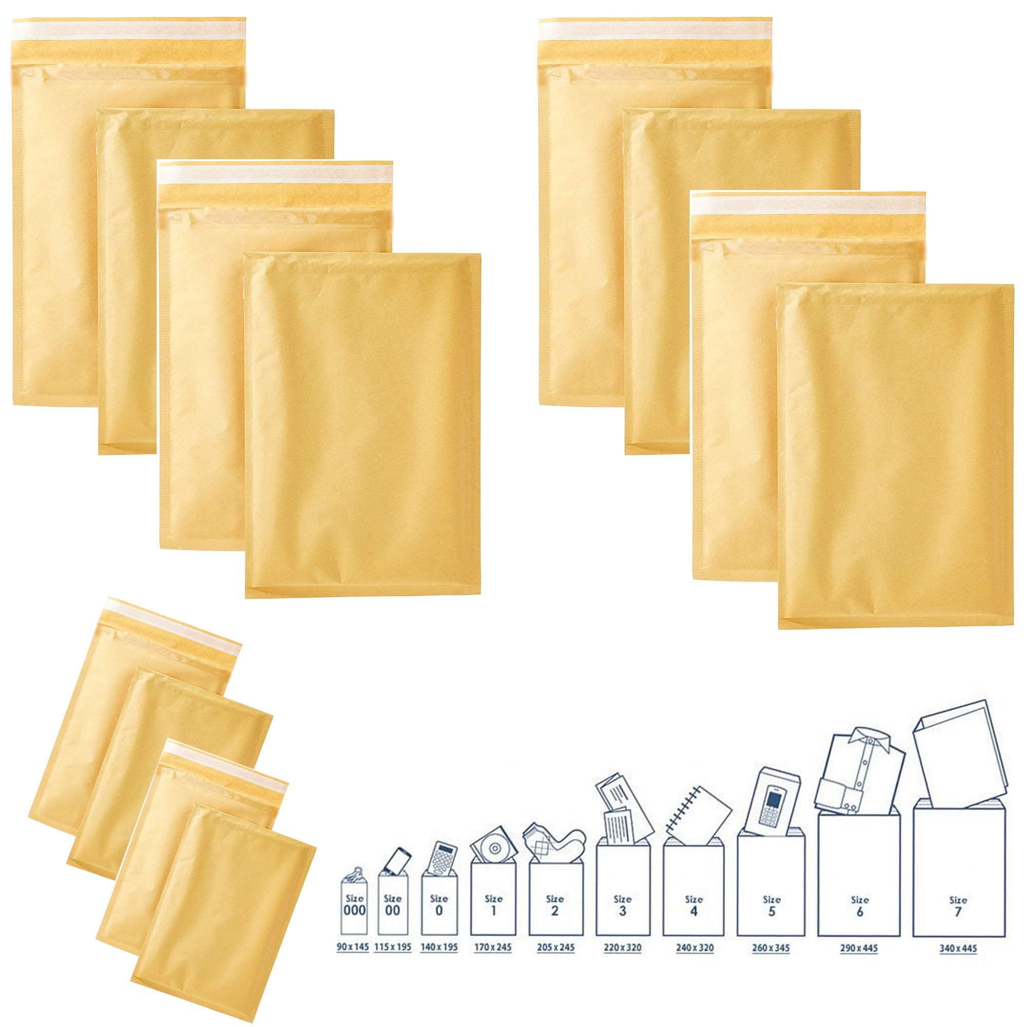 Wellpack Europe50 x Strong Medium Padded MAILERS Bags ENVELOPES Size 2