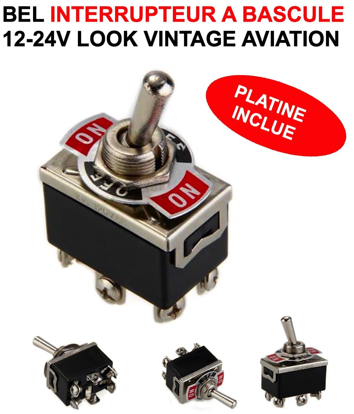 INTERRUPTEUR A BASCULE V Vintage Aviation HCV 4x4 Rally Moto Motorhome