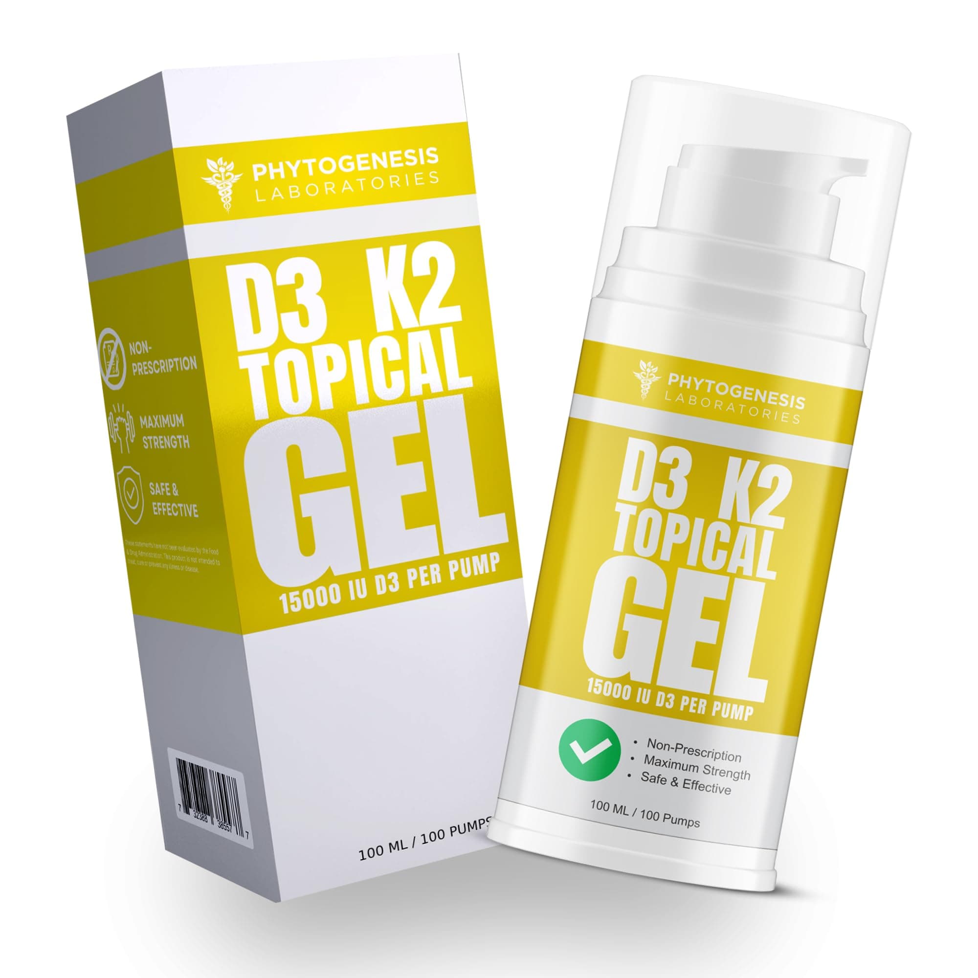 - Vitamin D3 K2 Maximum Strength Topical Gel - 15000+ IU Per Pump - The Sunshine Vitamin - Supports Bone & Joint Health, Immune Support - One Month Supply