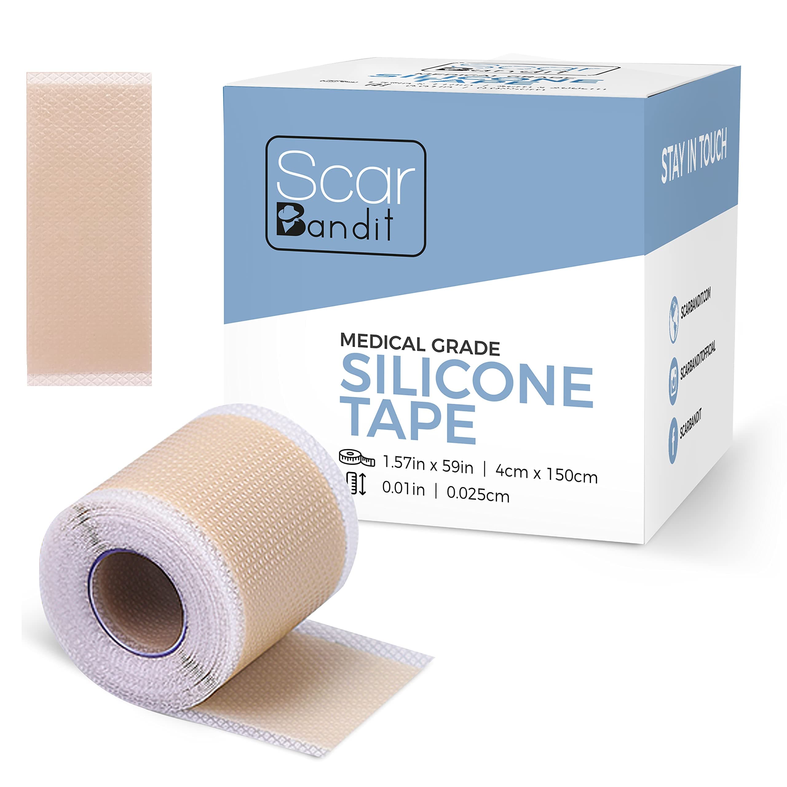 - Scarbandit Silicone Tape for Scars – Scar Sheets for Keloid Bump Removal, Tummy Tuck, C-Section, Burn & Hypertrophic Scars – Soft, Water-Resistant 59inch Scar Patches - Breathable & Reusable