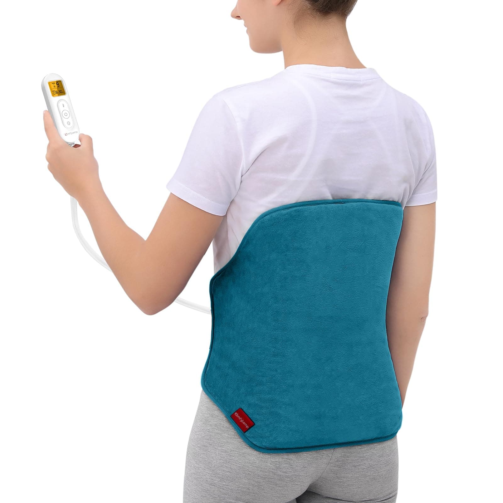 Heating Pad for Back, Comfytemp Birthday Gifts for Women Men Dad Mom, Large Electric Lower Back Heating Pad, FSA Eligible HSA Heat Pad for Period, Lumbar, Abdomen, XL Heated Belt — 11 Auto-Off，Blue