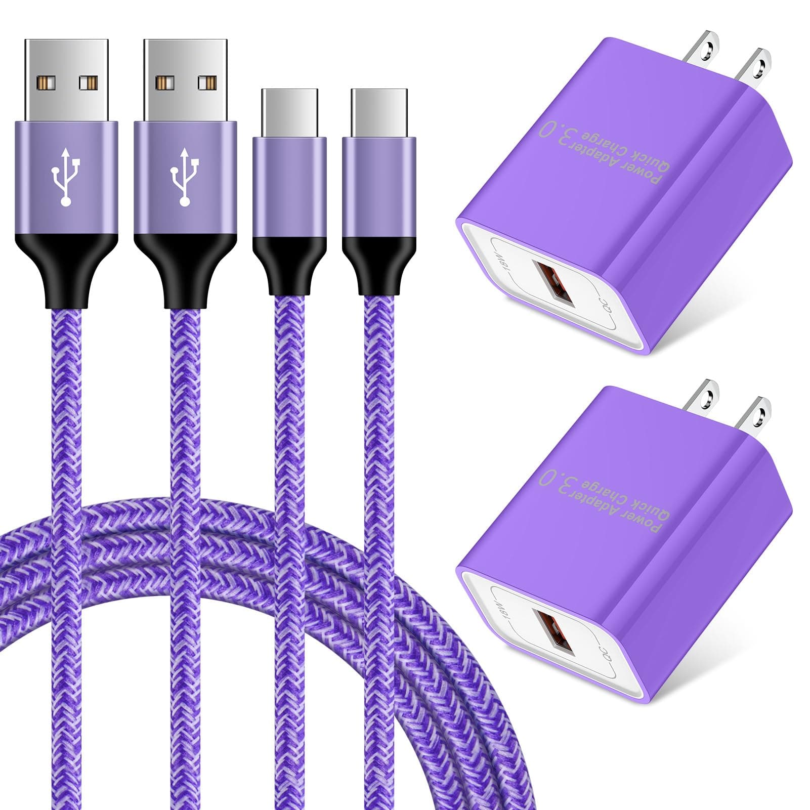 Adaptive Fast Charging USB Wall Charger Adapter+6ft Android Charger Cable Type C for Samsung Galaxy S25,S24,S23,A17,A56,A36,A26,A16,A25,A35,A15,A54,A14,A53,A13,A23,A12,Z Flip 7 6 5 4 3,Z Fold 7 6 5 4