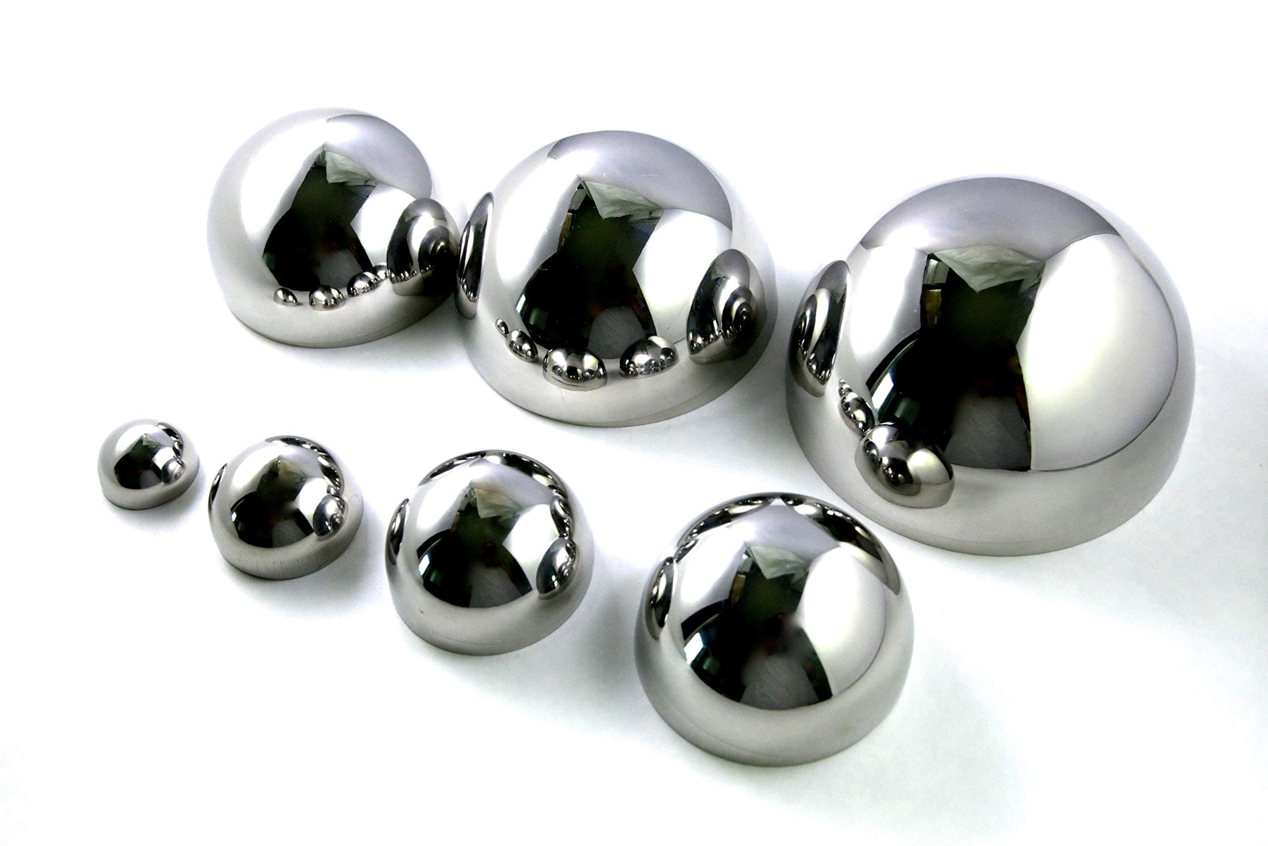 Lucky Seven Bath Bomb Mold Set, 7 Sizes (1.0", 1.5", 2.0", 2.5", 3.0", 3.5", 4.0") Heavy Duty Stainless Steel, Won't Dent