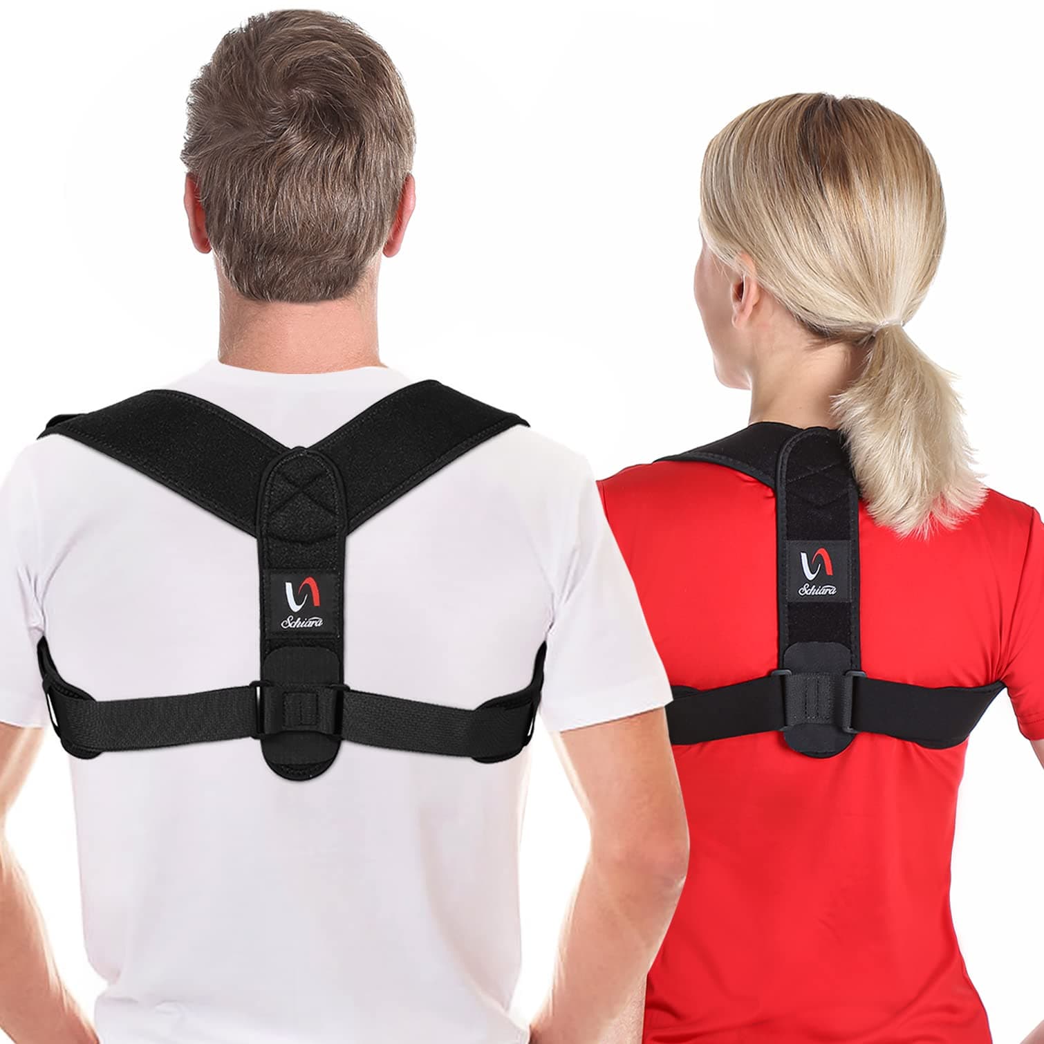 Schiara [2019 Upgraded] Posture Corrector for Men and Women - Comfortable Upper Back Brace for Clavicle Support, Adjustable Back Straightener and Providing Pain Relief from Neck, Back & Shoulder