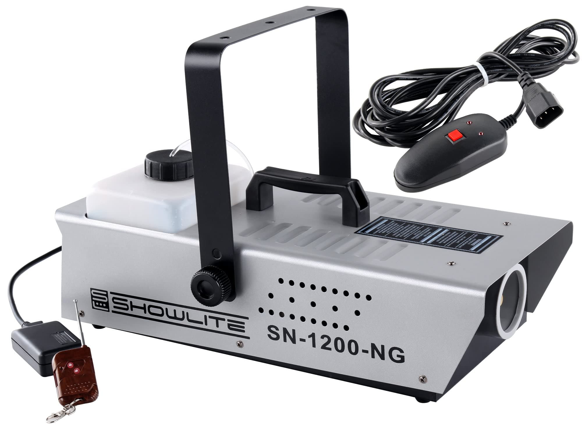 Showlite SN-1200 Fog Machine (1200 W, 350 m³ Fog Output/min, 7 min. Warm-up Time) including Remote control