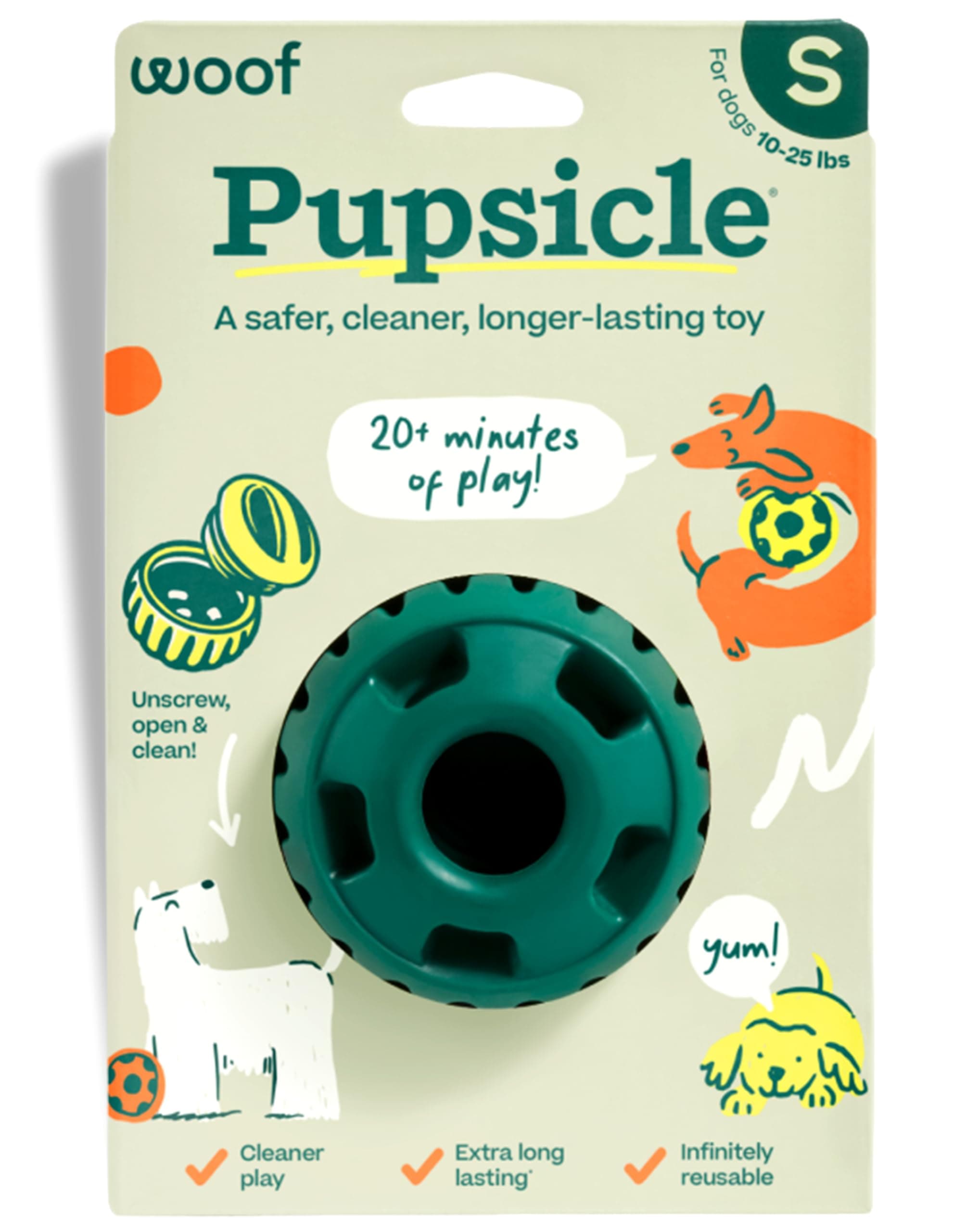 Pupsicle, Long-Lasting Dog Toy to Keep Your Pup Distracted, Safe for Dogs, Easy to Clean, Fillable Dog Toys - Small 10-25 lbs