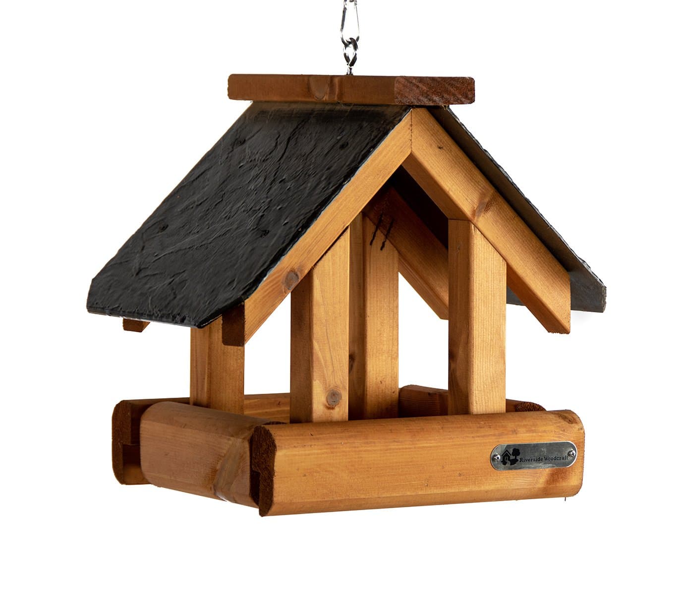 Riverside Woodcraft Hanging Bird Table Feeder With Anti Bacteria Coating