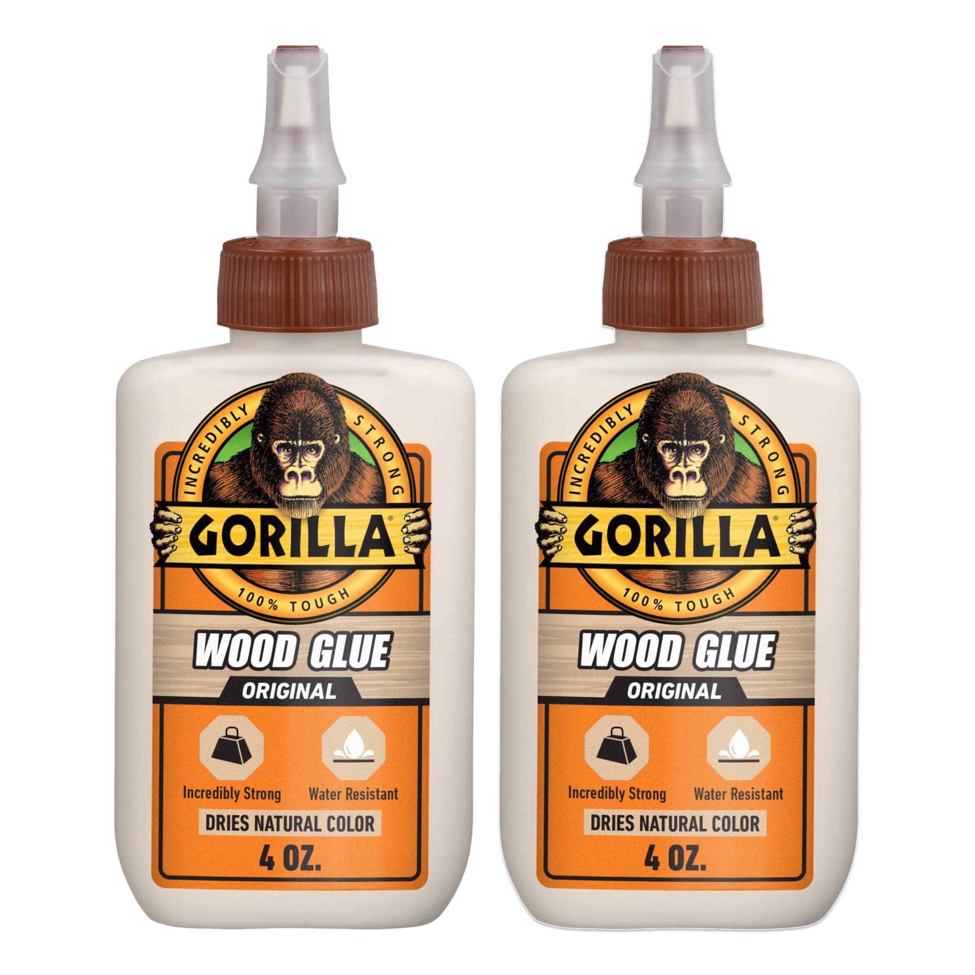 Gorilla Wood Glue, 4 Ounce Bottle, (Pack of 2)