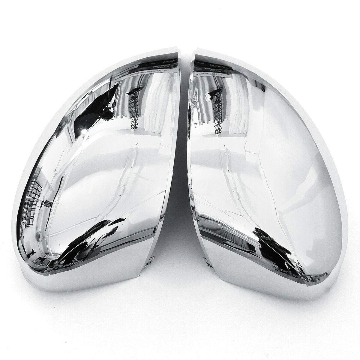 Pair of Front Door Rearview Wing Mirror Cover Cap Chrome Replacement for Fiesta MK7 2008-2017 Left & Right