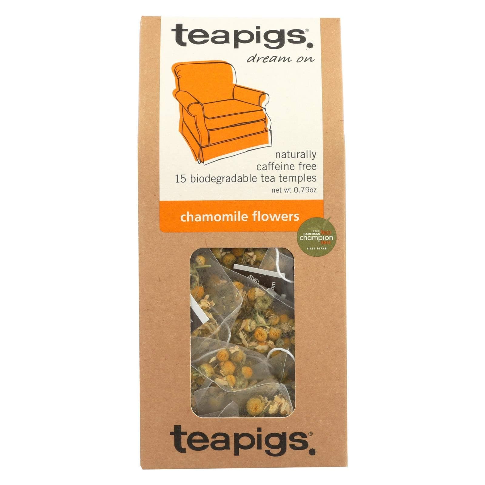 teapigs Chamomile Flowers Tea, 15 Count (Pack of 6)