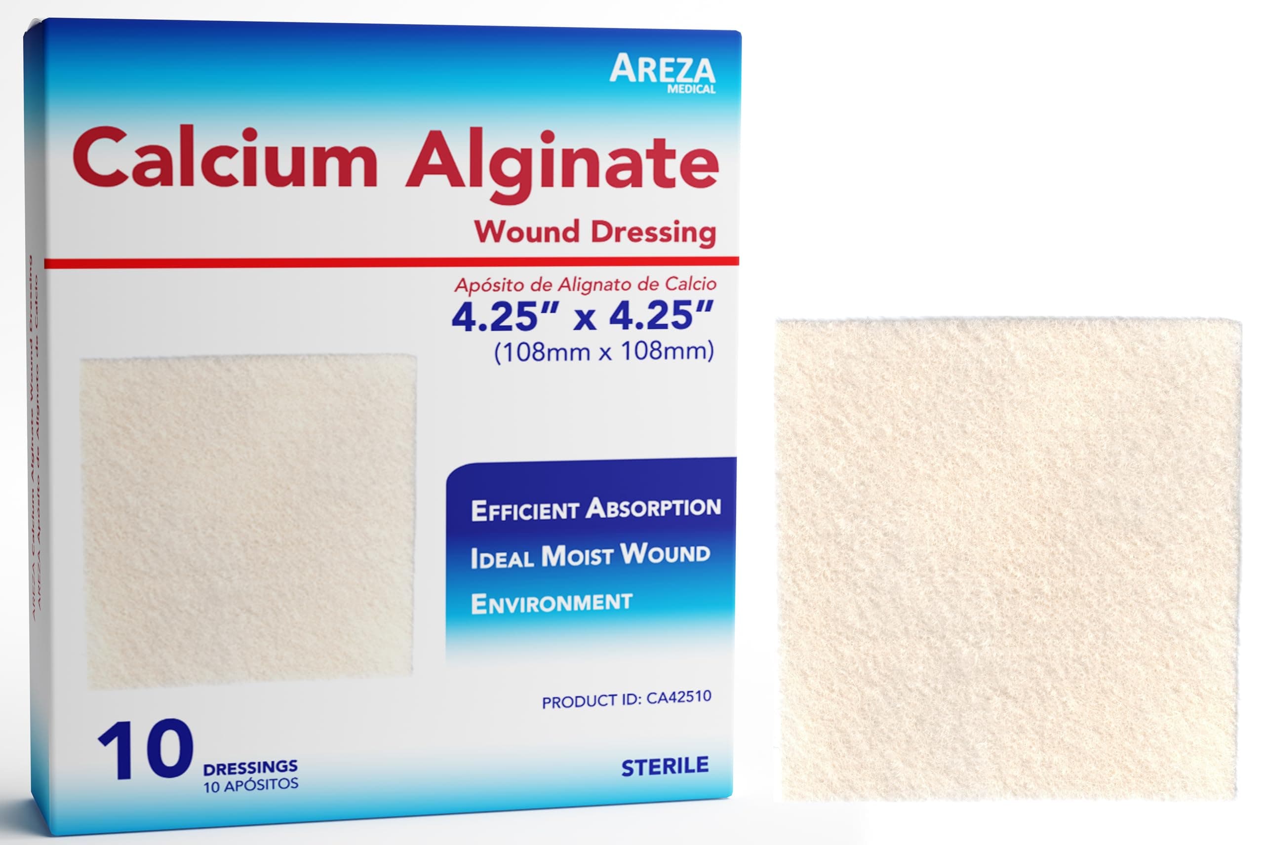 Areza Medical Calcium Alginate 10cm x 10cm Sterile 10 per Box
