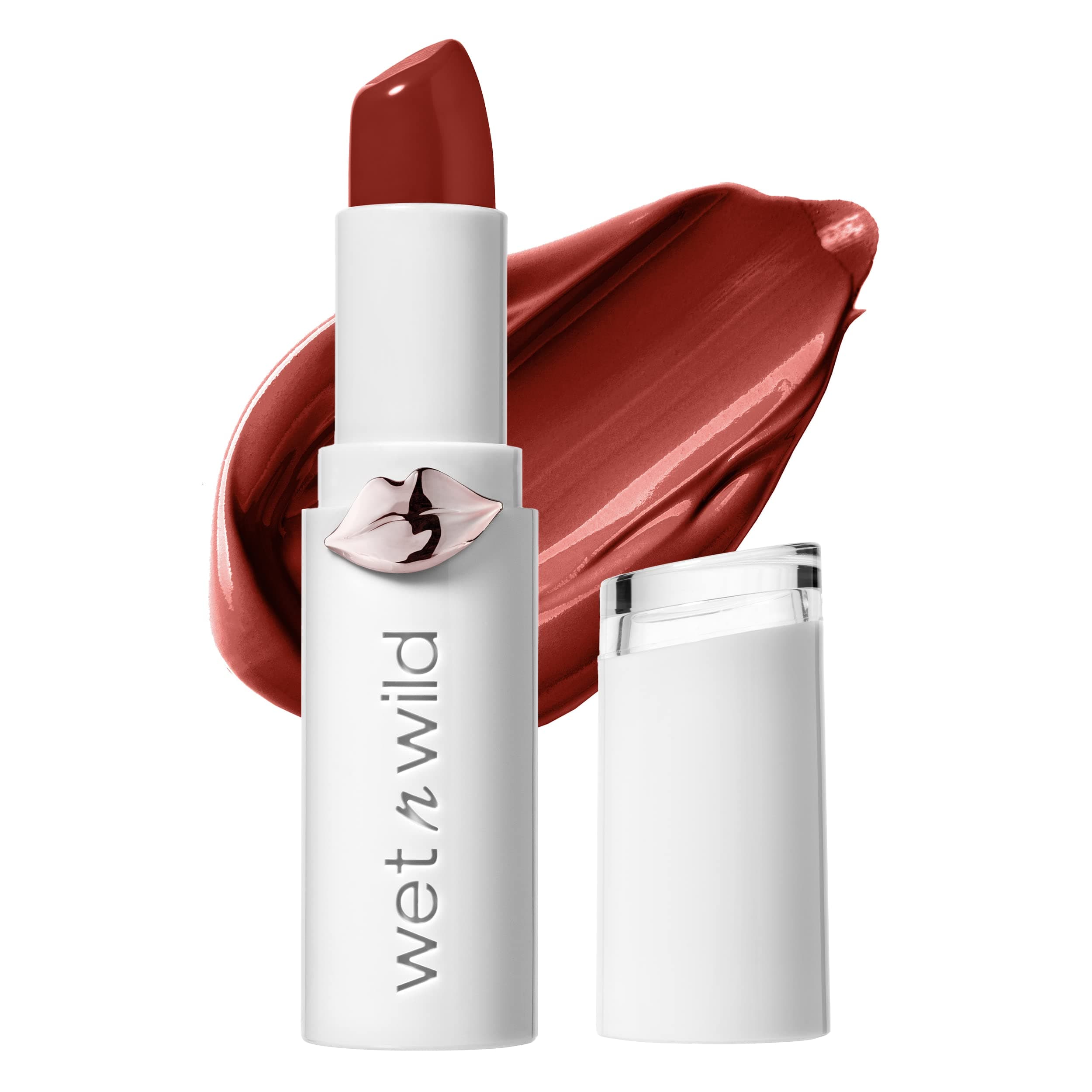 Wet n Wild Lipstick By Mega Last High-Shine Lipstick Lip Color Makeup, Red Crimson Crime