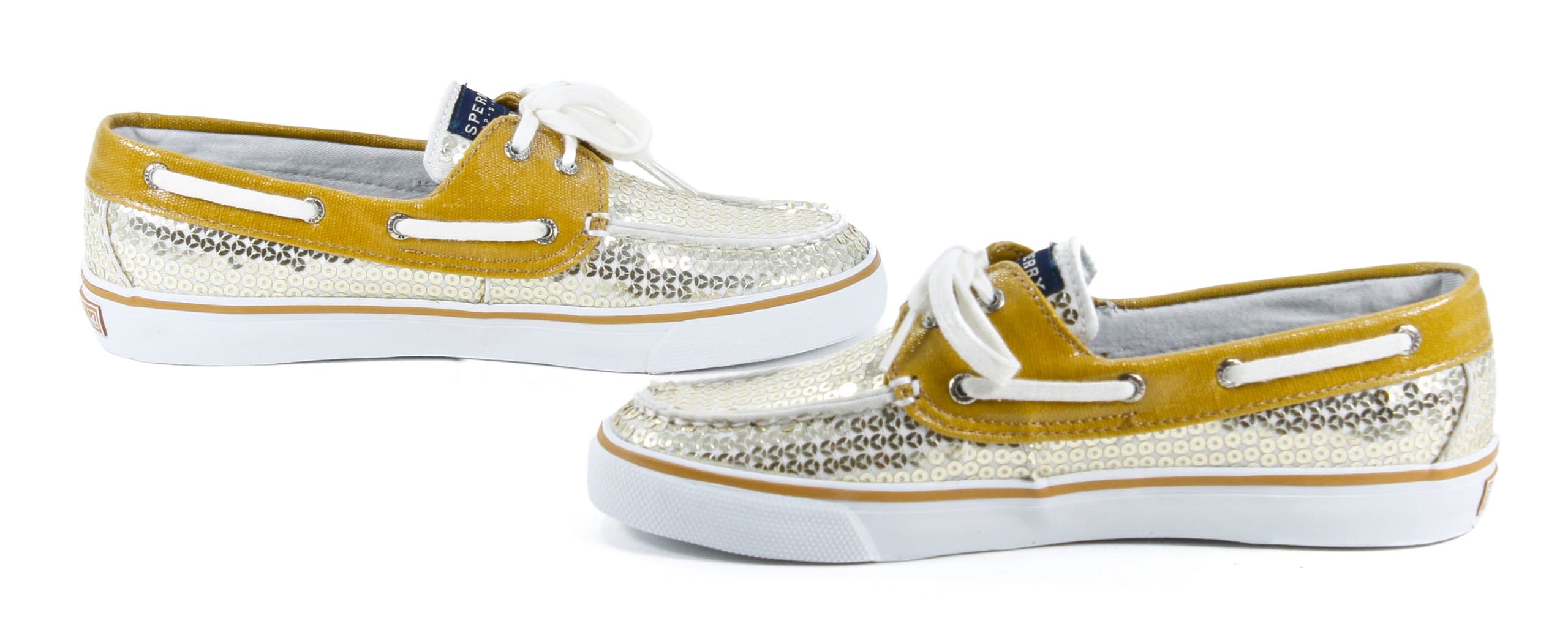 Sperry Women's Bahama 2-Eye, Gold Sequins-7