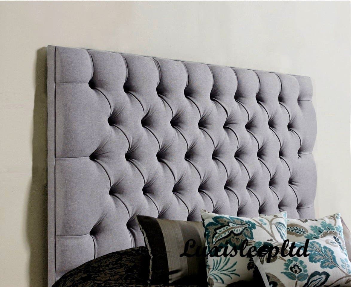 luxisleepltd Stylish Colchester Bed Headboard in Chenille Fabric with matching Buttons (GT Grey, 5ft King Size)