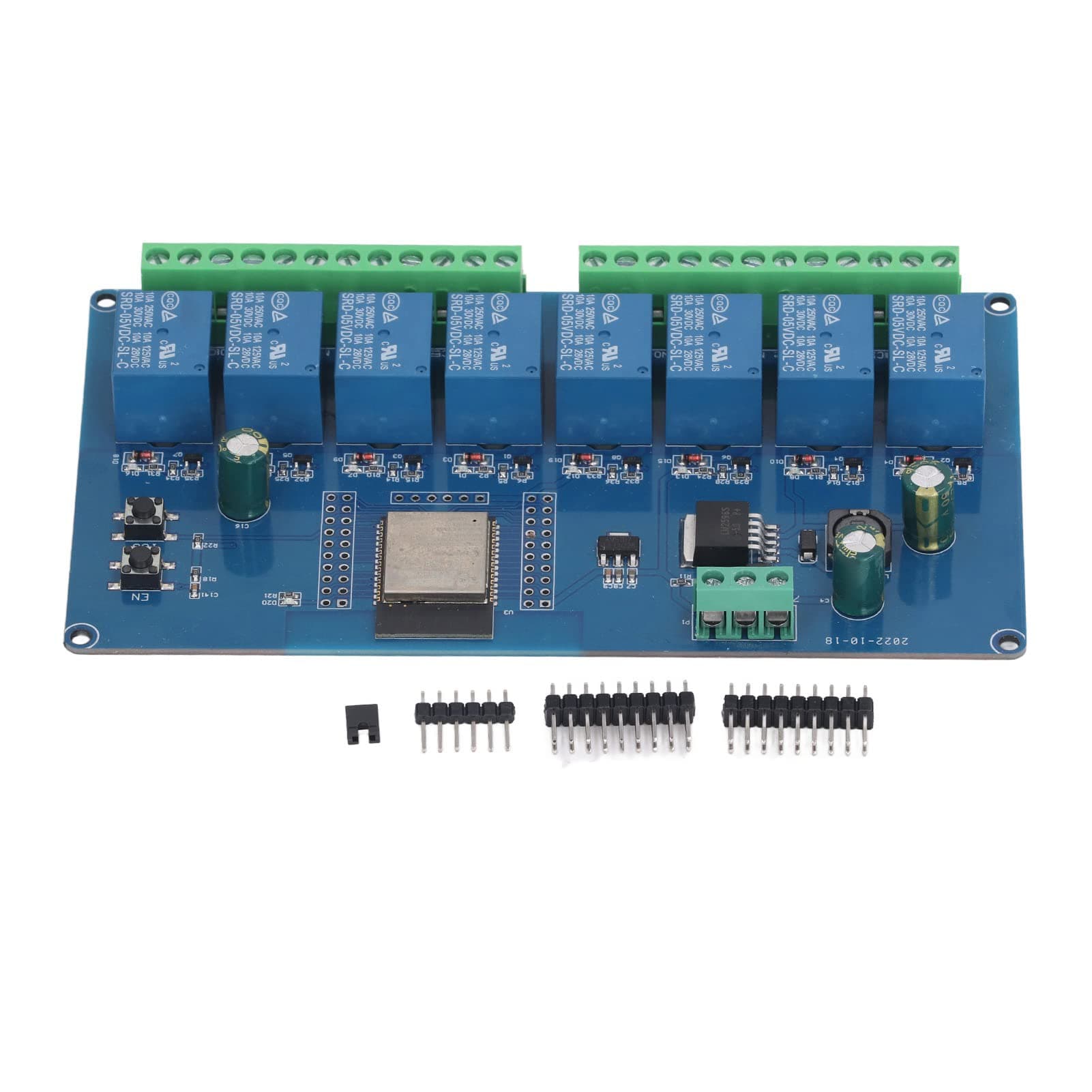 Eujgoov DC 5 to 30V PCB 8 Channel Relay Module WROOM 32E WiFi Wireless Control BLE Development Board for Controlling Loads