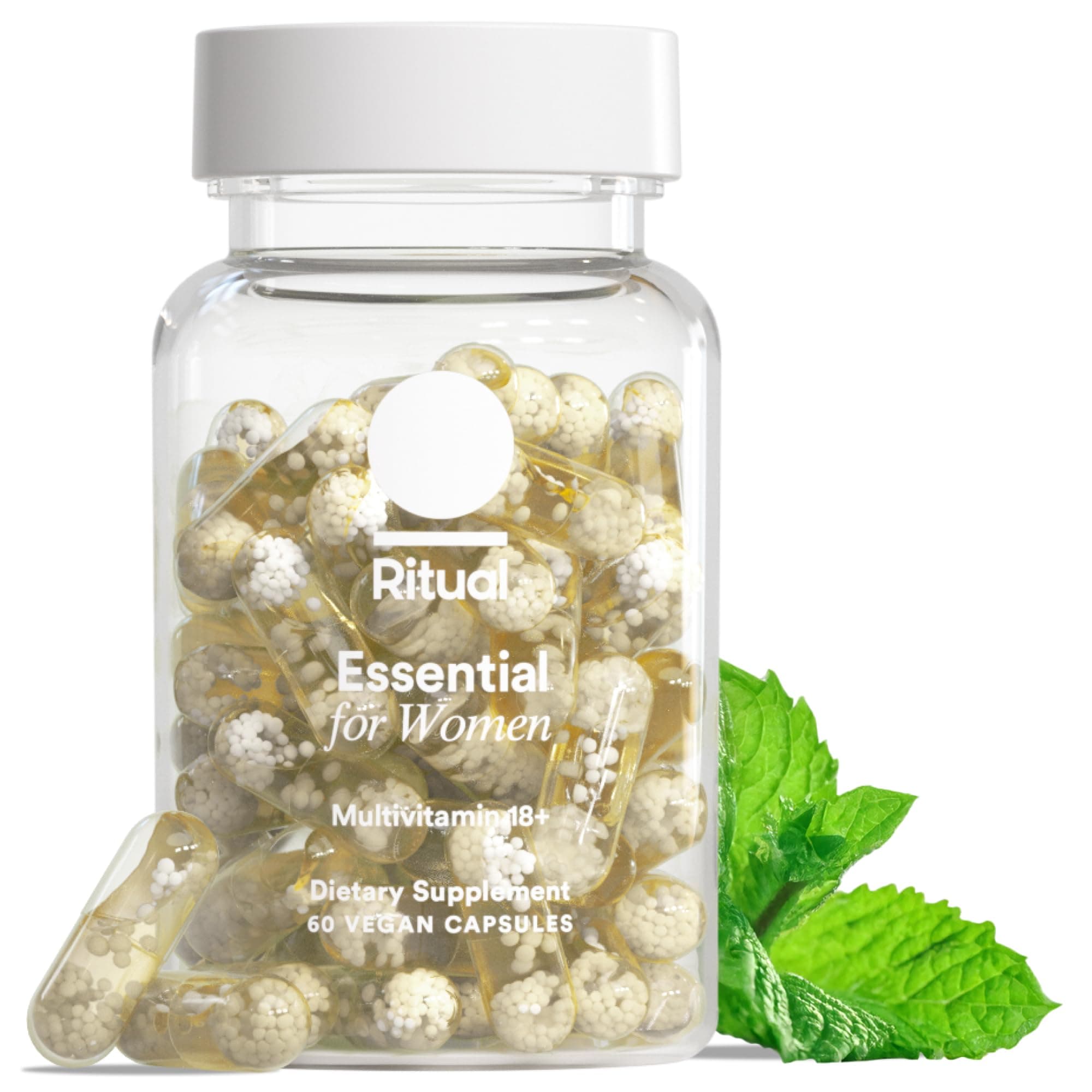 Multivitamin for Women 18+ with Vitamin D3 for Immune Support*, Vegan Omega 3 DHA, B12, Iron, Gluten Free, Non GMO, USP Verified, Mint, 30 Day Supply, 60 Capsules