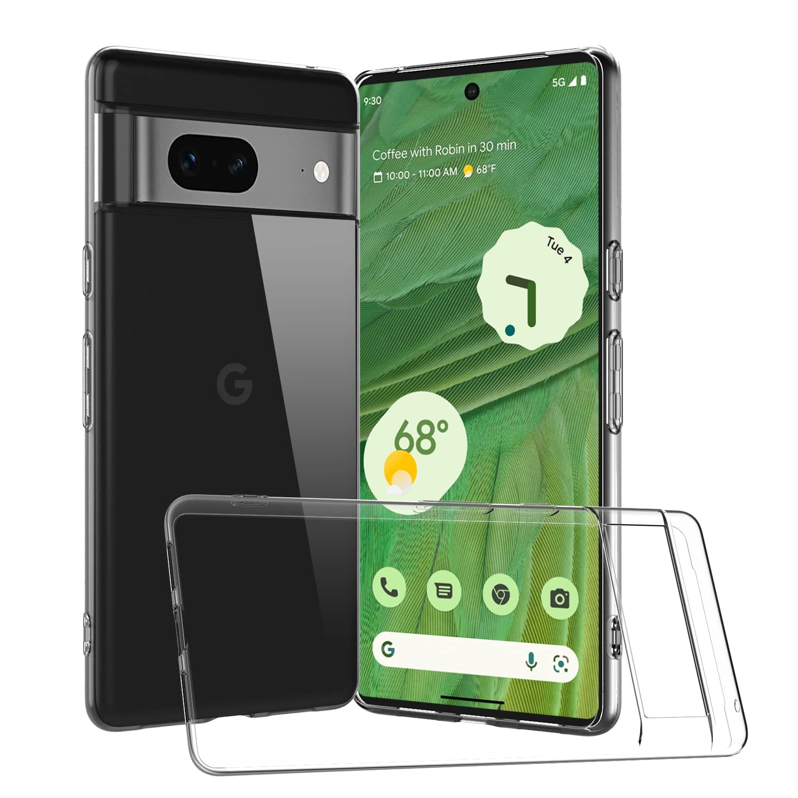 Google Pixel 7 Case Cover,Clear Transparent Ultra Thin Flexible Shock-Absorbing TPU Cover For Google Pixel 7,Crystal Clear