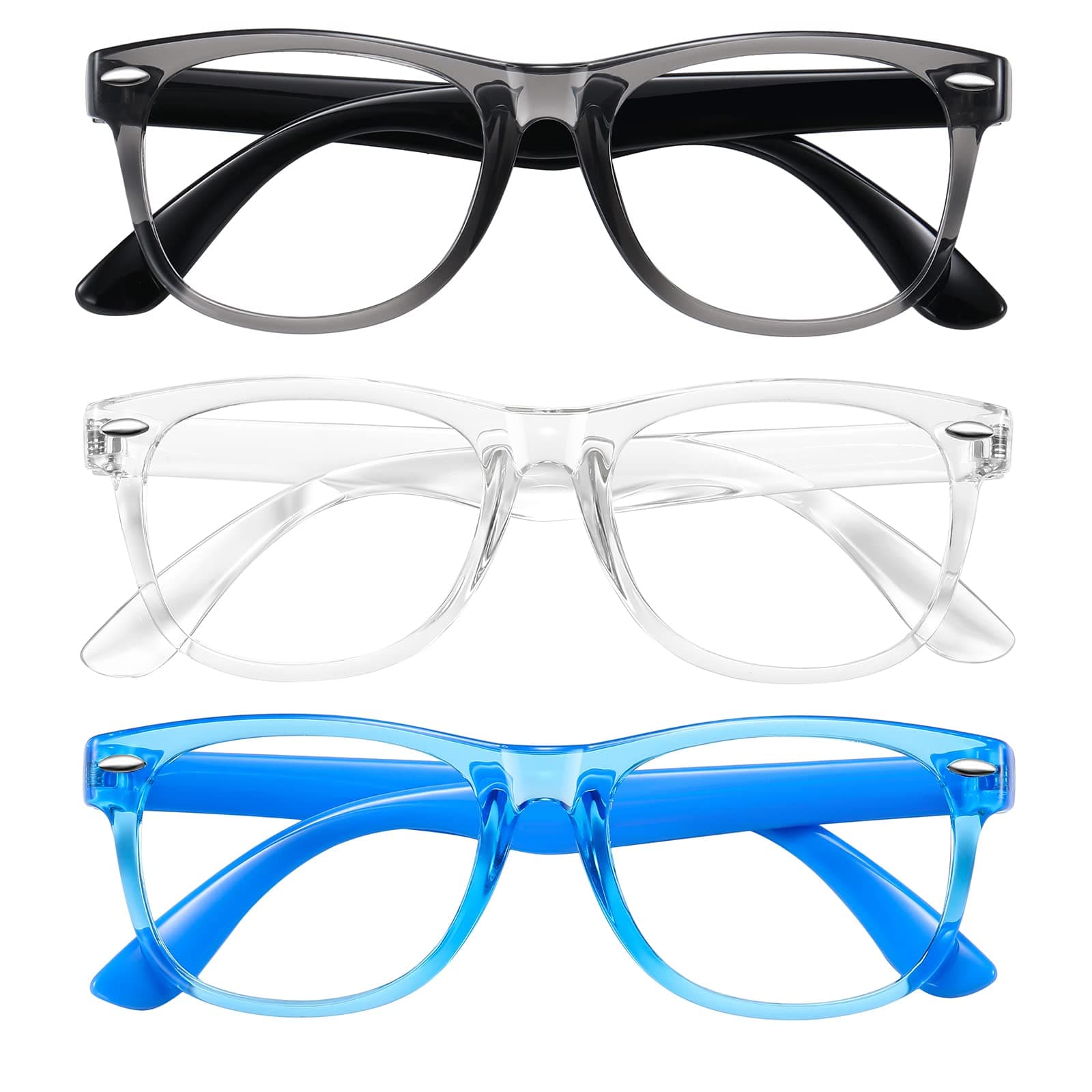 Okany Blue Light Glasses for Kids 3 Pack Blue Light Blocking Glasses for Teen Boys Girls Age 3-10