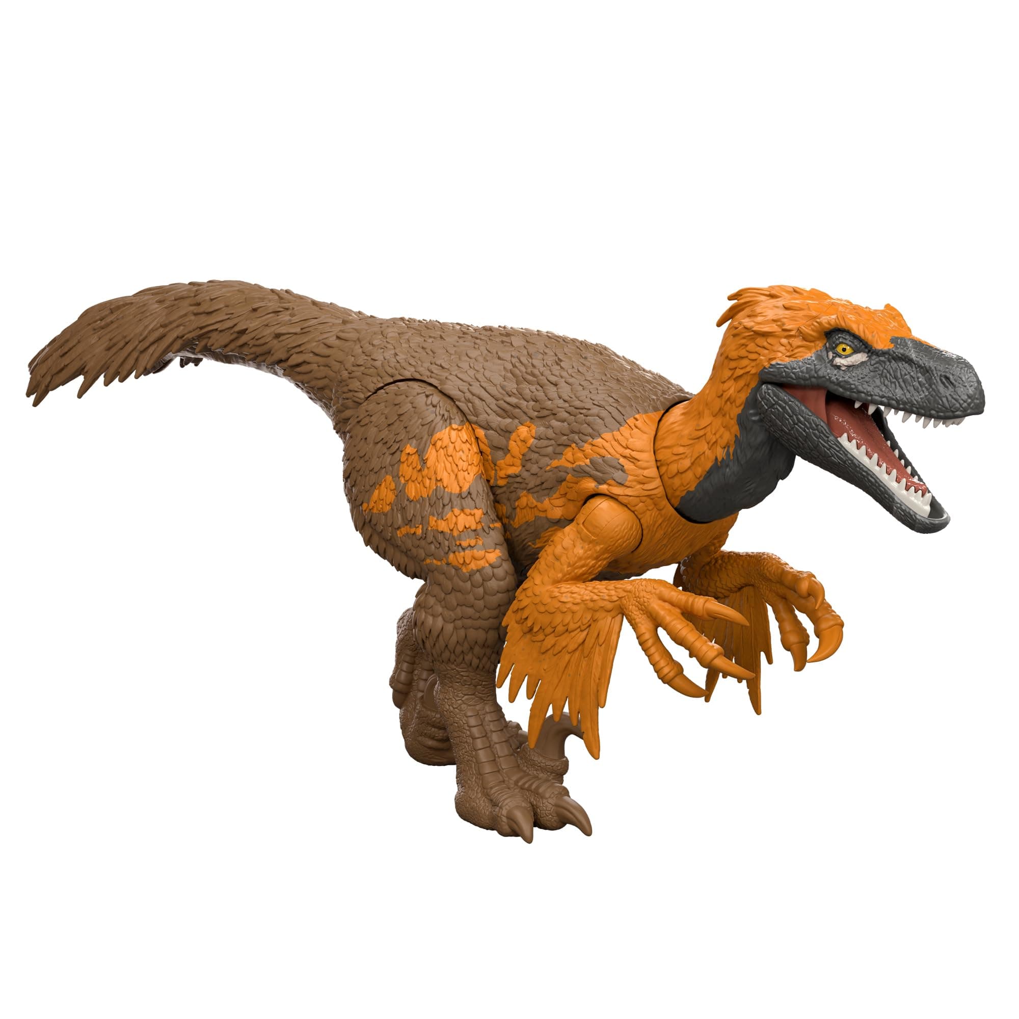 Mattel Jurassic World (Jurassic World) Action Figure Roaring! Yutyrannus - Kids' Figure Dinosaur Toy, Moves, Large, Total Length: Approx. 12.1 inches (30.7 cm), Ages 4 and Up, Brown JGC80
