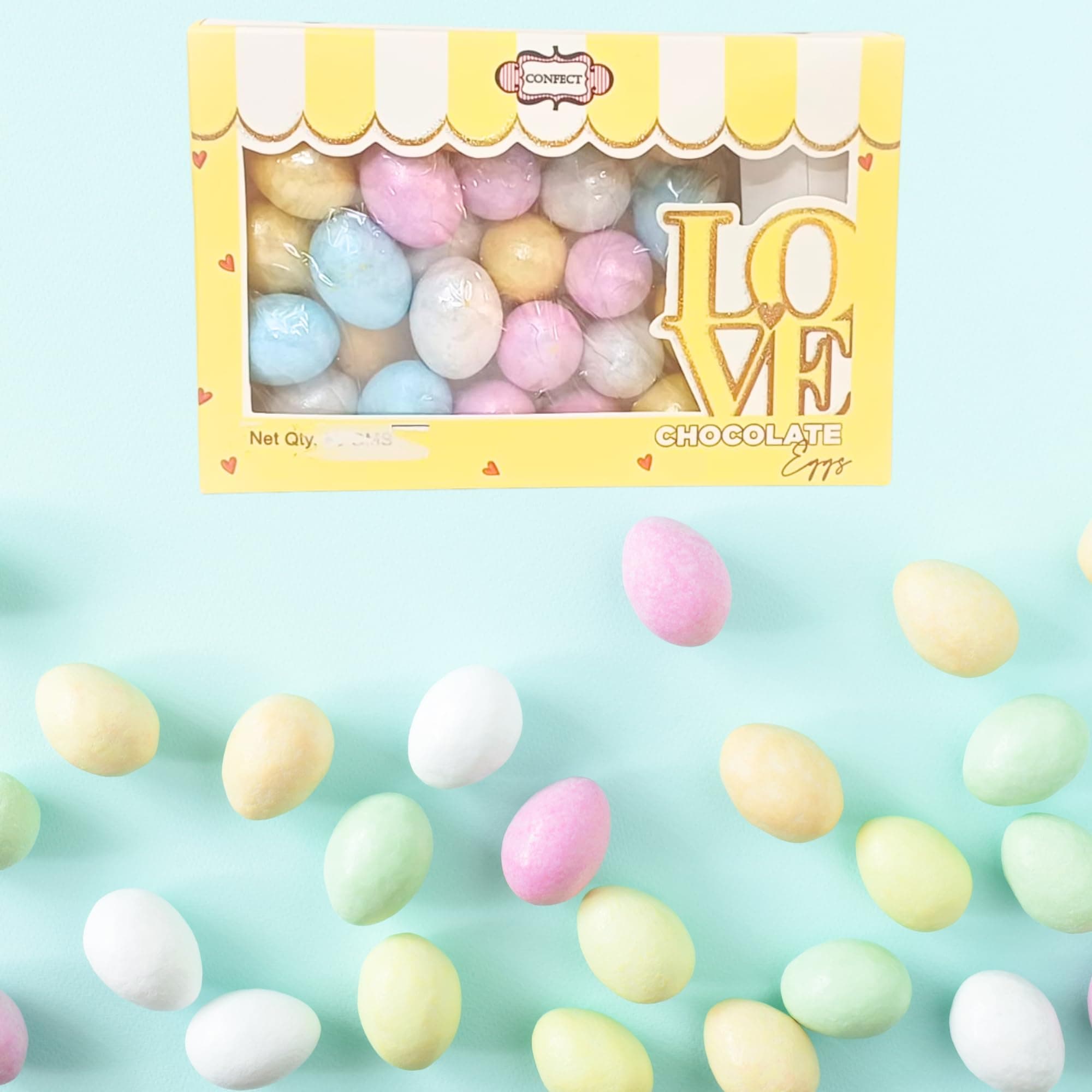 Confect Easter Chocolate eggs | Assorted Color Milk Chocolate Candy | Candy Rainbow Colors for Easter Candy Dishes, Party Favors & Decorating Desserts 5 Oz