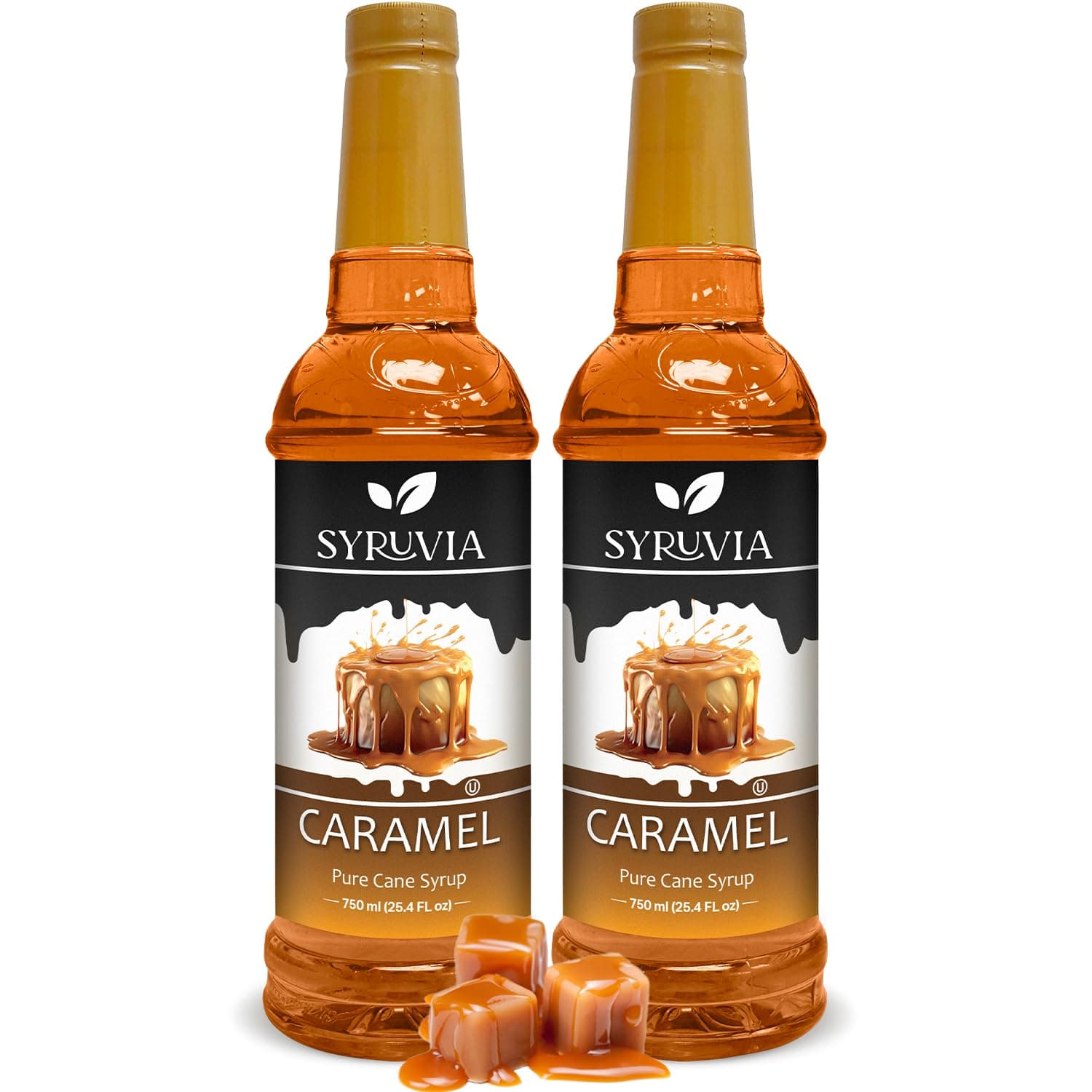 Caramel Coffee Syrup – 25.4 fl oz – Syrup for Coffee, Lattes, Shakes, Smoothies, Desserts – 100% Vegan, Gluten Free, Kosher Delicious Coffee Syrup (Pack of 2)