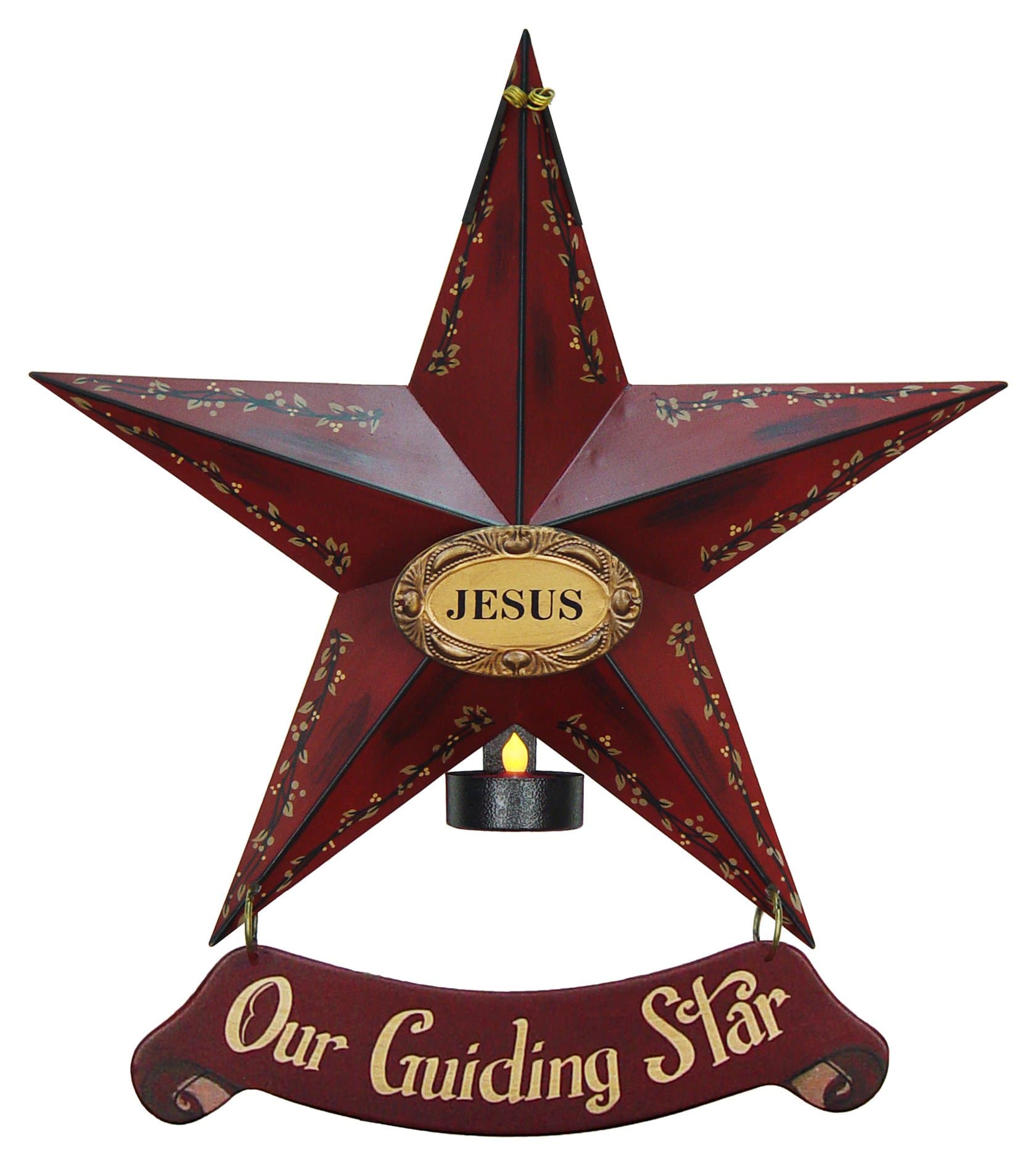 The Craft Room 10373 Freeform Designs Jesus Star with Banner-Our Guiding Light, Metal Star with Reversible Banner