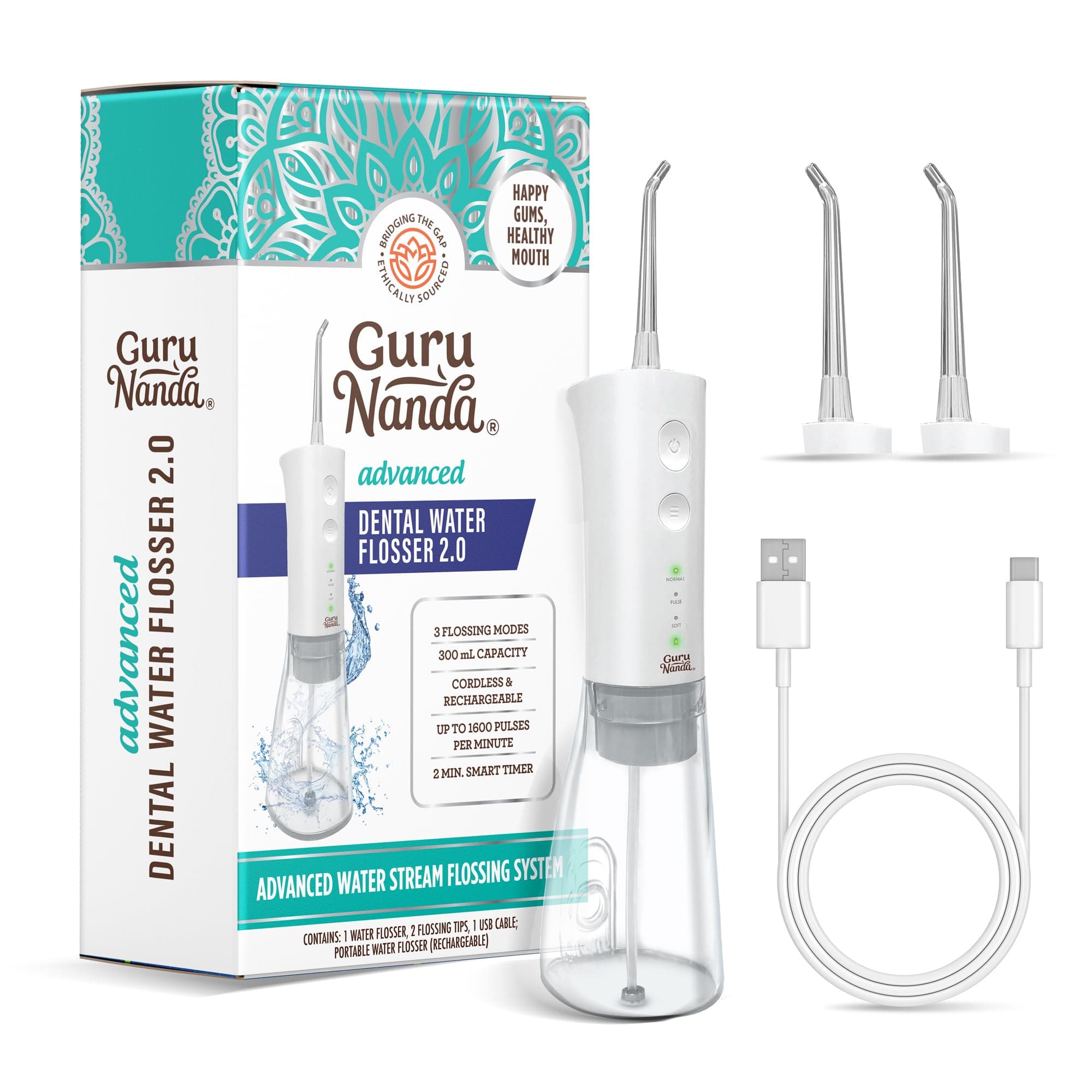 GuruNanda Advanced Dental Water Flosser 2.0 (R3100) (without UV Light)