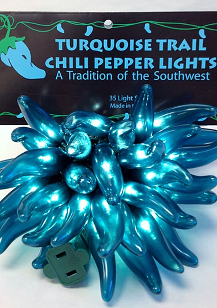 Turquoise Trail New Mexico Chili Lights String of 35