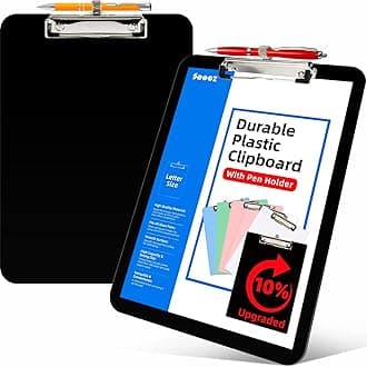 2 Pack Plastic Clipboard with Pen Holder