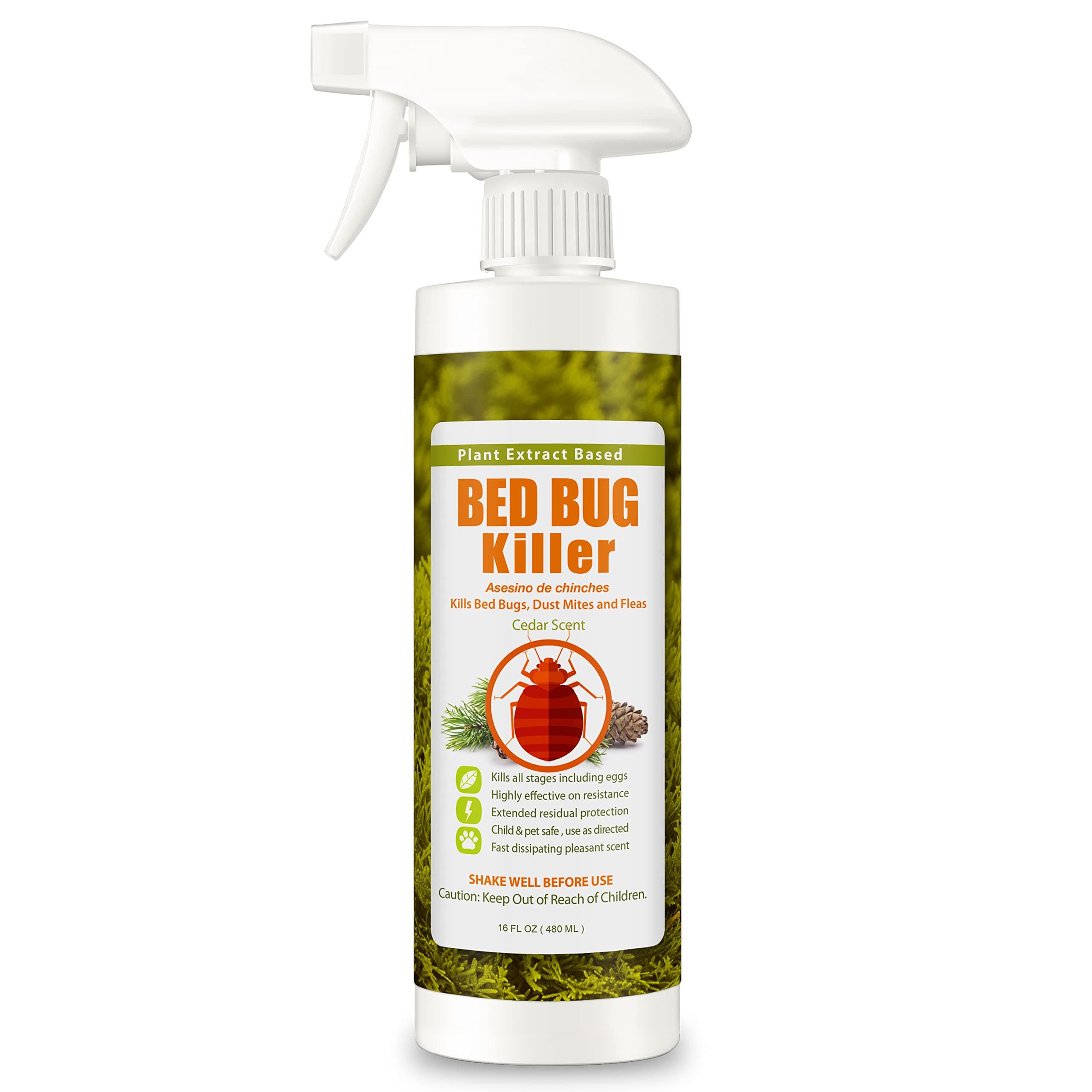 Bed Bug Killer Spray By Ecoraider, All-natural & Non-toxic, Lab Certified and Field Proven (16 Oz Spray Bottle)