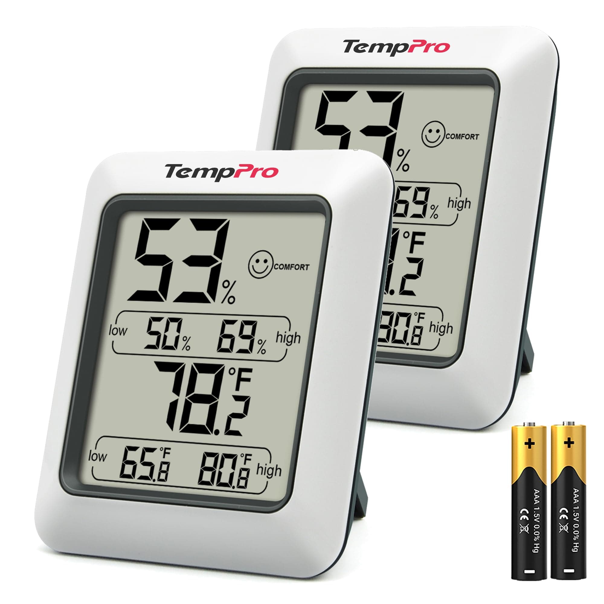 TP50 2 Pieces Digital Hygrometer Indoor Thermometer Room Thermometer and Humidity Gauge with Temperature Humidity Monitor(Previously ThermoPro)