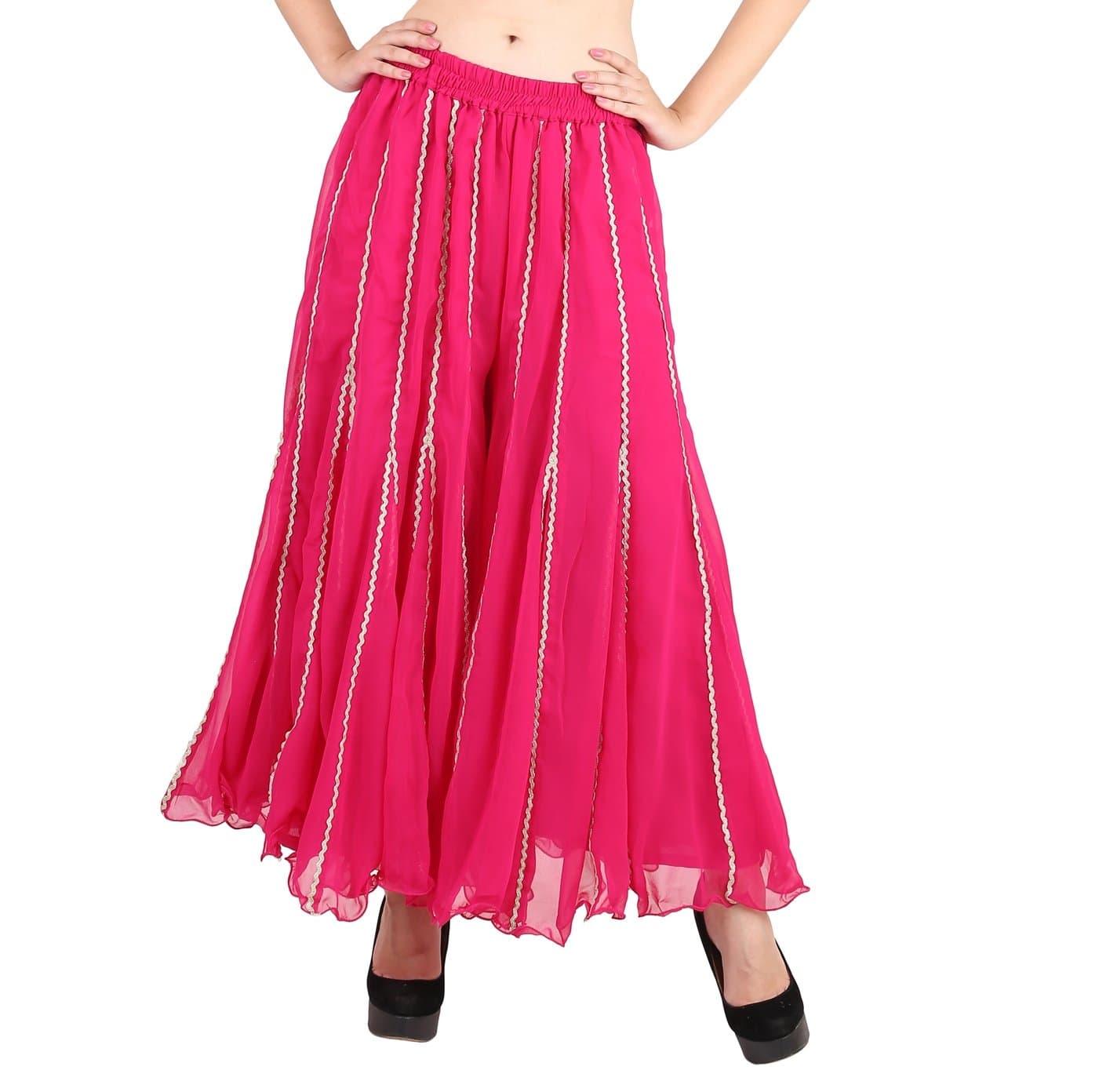Loose Flared Wide Leg Free Size Casual Palazzo Pants Sharara Trouser