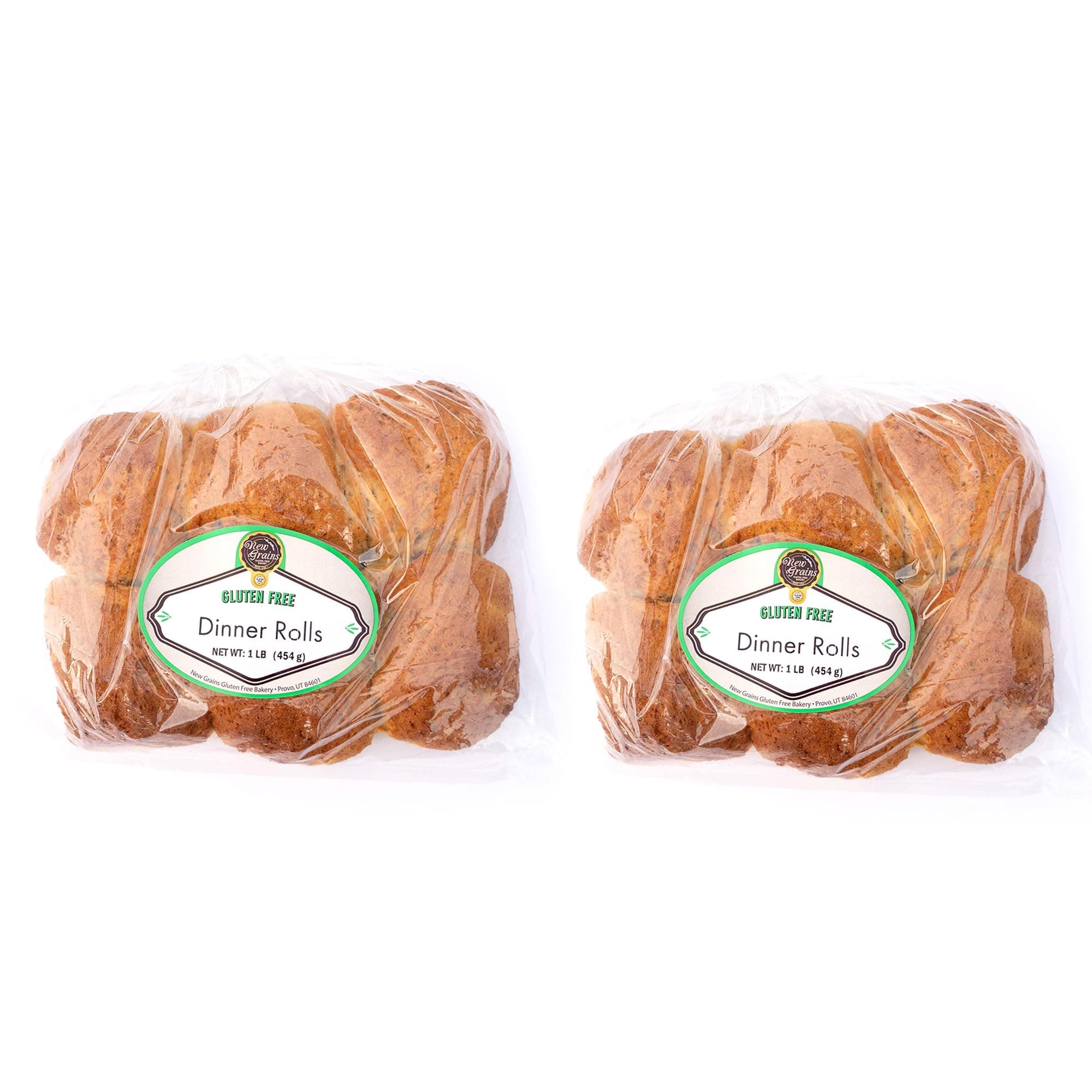 New Grains Gluten-Free Dinner Rolls (6 count) | Vegan-Friendly Dinner Rolls Bakery Handcrafted with Wholesome, Simple Ingredients to Create A Perfectly Baked, Moist, Tear-Apart Texture | (2-Pack)