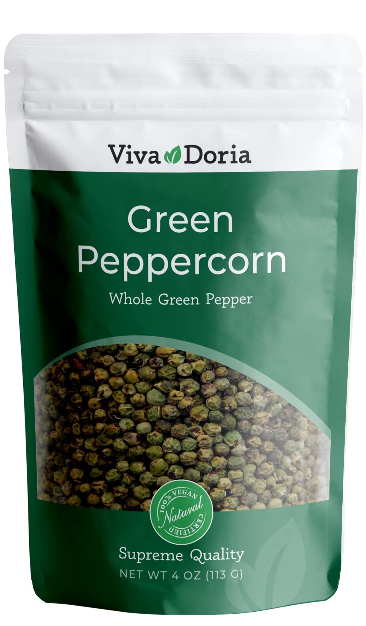 Green Peppercorns, Whole Green Pepper, Steam Sterilized, 4 oz (85 g)
