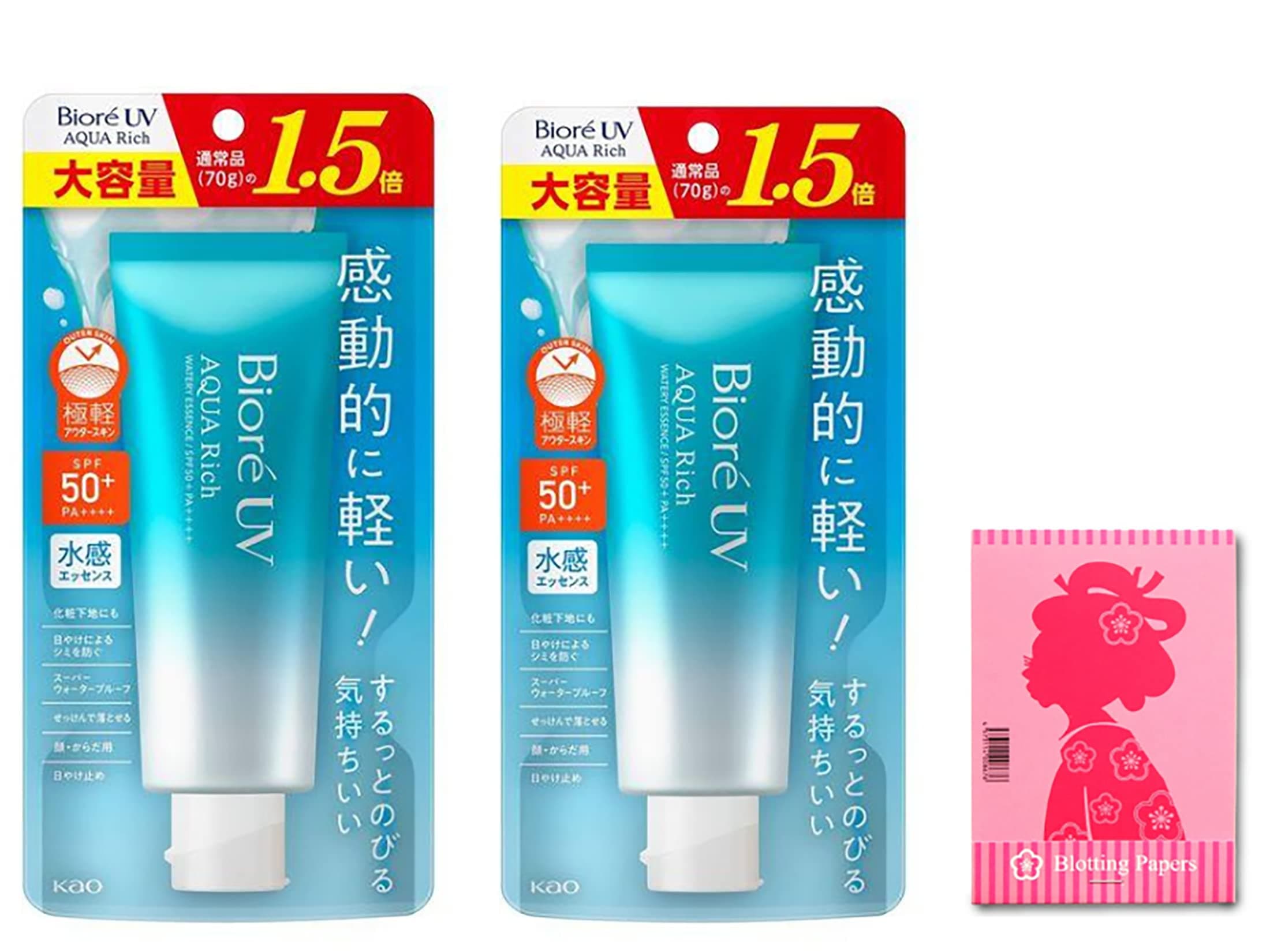 Pcak 2 Biore UV Essence Lightweight Sunscreen SPF 50+, PA++++ UVA/UVB Protection Rating