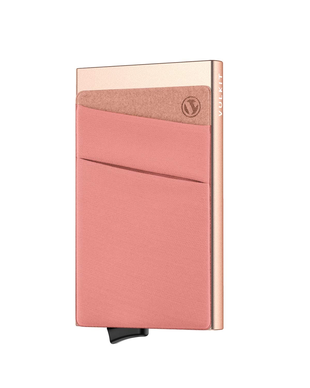 Card Holder with Money Pocket Pop Up Wallet RFID Blocking Slim Metal Bank Card Case Holds 5 Cards and Notes