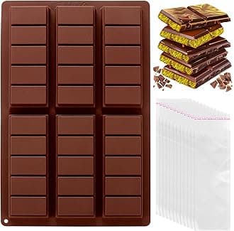 - Mity Rain Chocolate Bar Mold Deep, Silicone Thick Mold for Stuffed Bars, Rectangle Knafeh Pistachio Break Apart Candy Molds With 100pcs Storage Bags