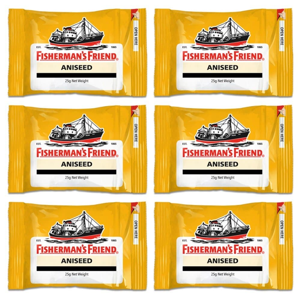 AISZG Fisherman's Friend Aniseed Lozenges 25g, (Pack of 6)