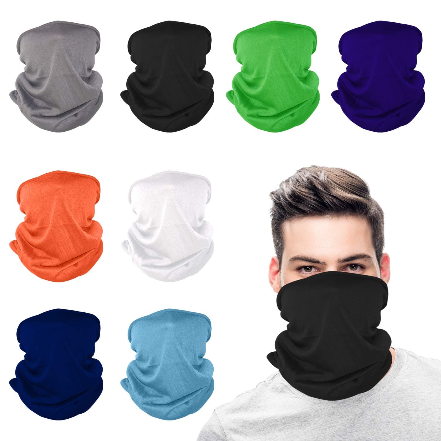 U UZOPI Multifunctional Neck Headwear Bandana Face Scarf - 10 PCS Gaiter Headband Windproof Scarf Headwear Sun Protection Lightweight Dust-proof for Fishing Hiking Dust Outdoors Sports Women Men